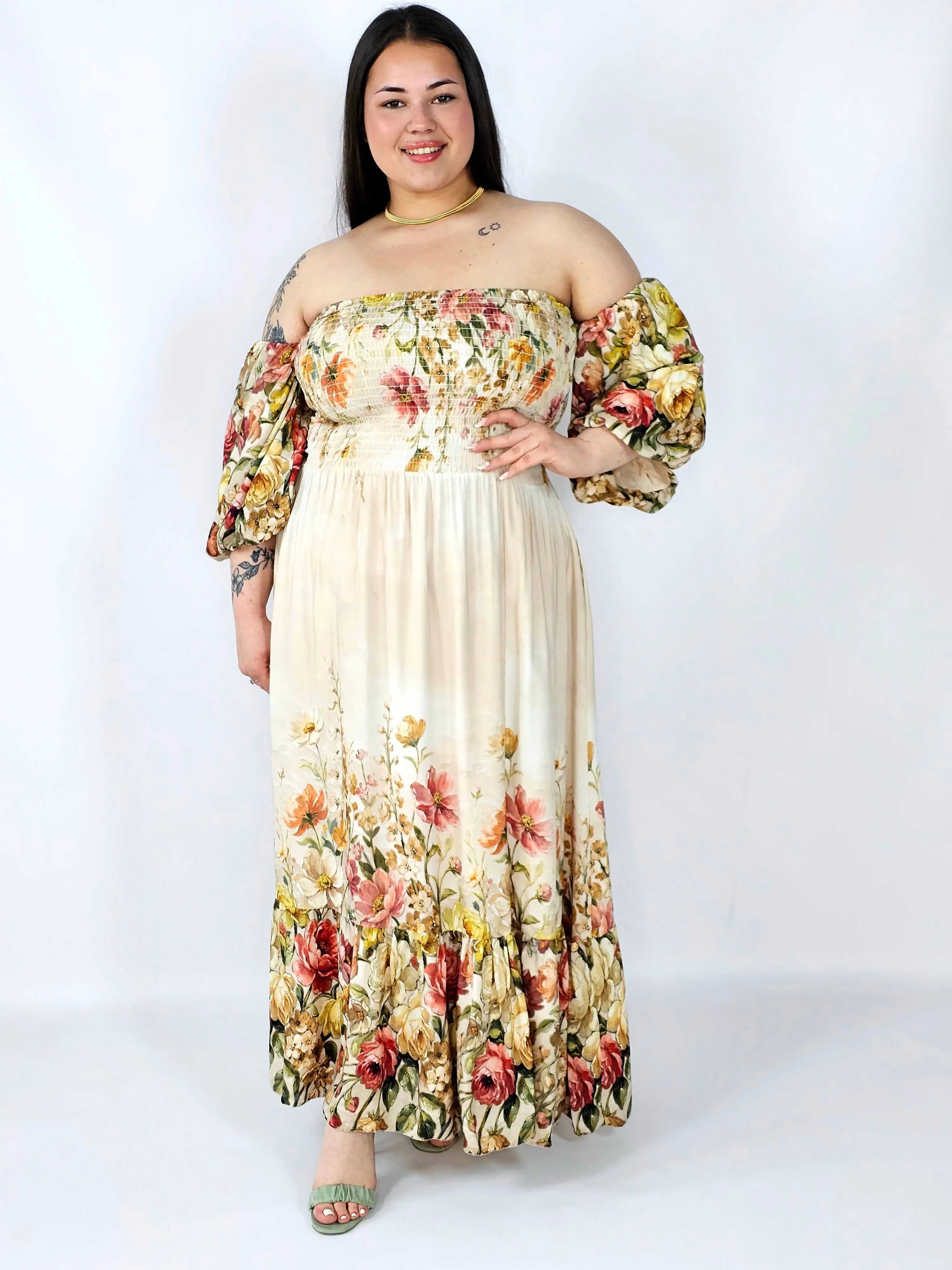 Sukienka plus size hiszpanka z marszczeniem i odkrytymi ramionami - Image 25
