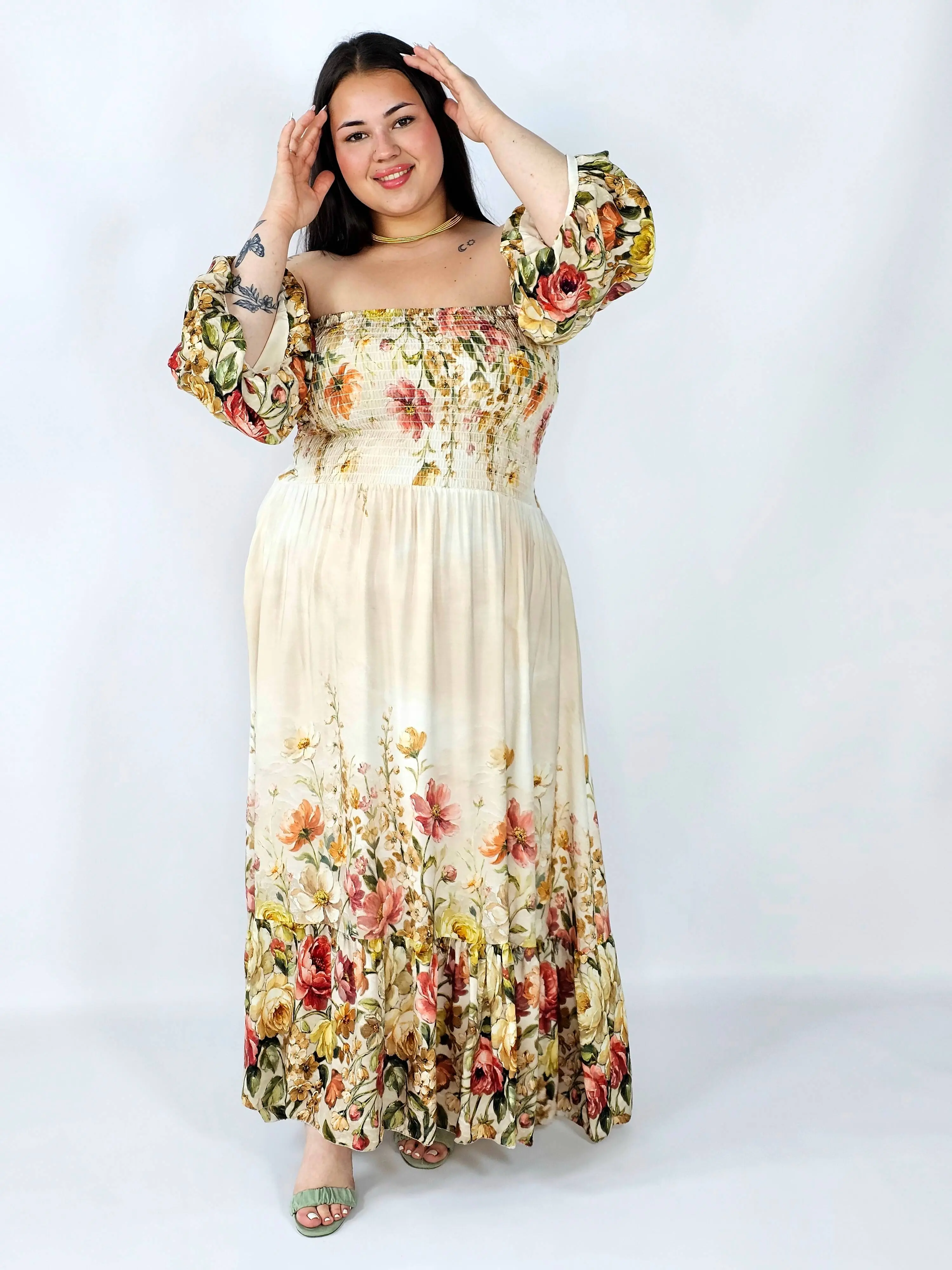 Sukienka plus size hiszpanka z marszczeniem i odkrytymi ramionami - Image 29