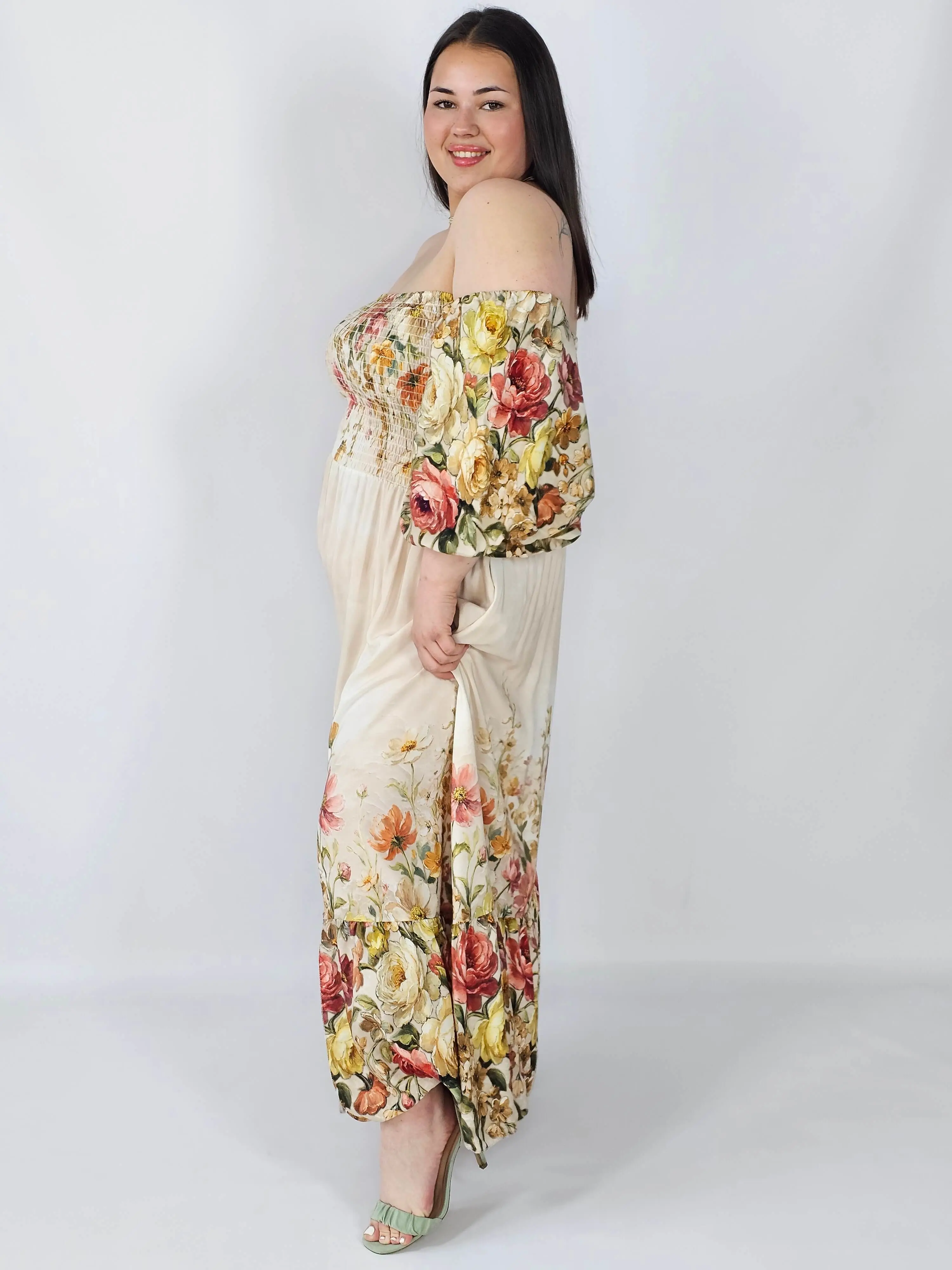Sukienka plus size hiszpanka z marszczeniem i odkrytymi ramionami - Image 8