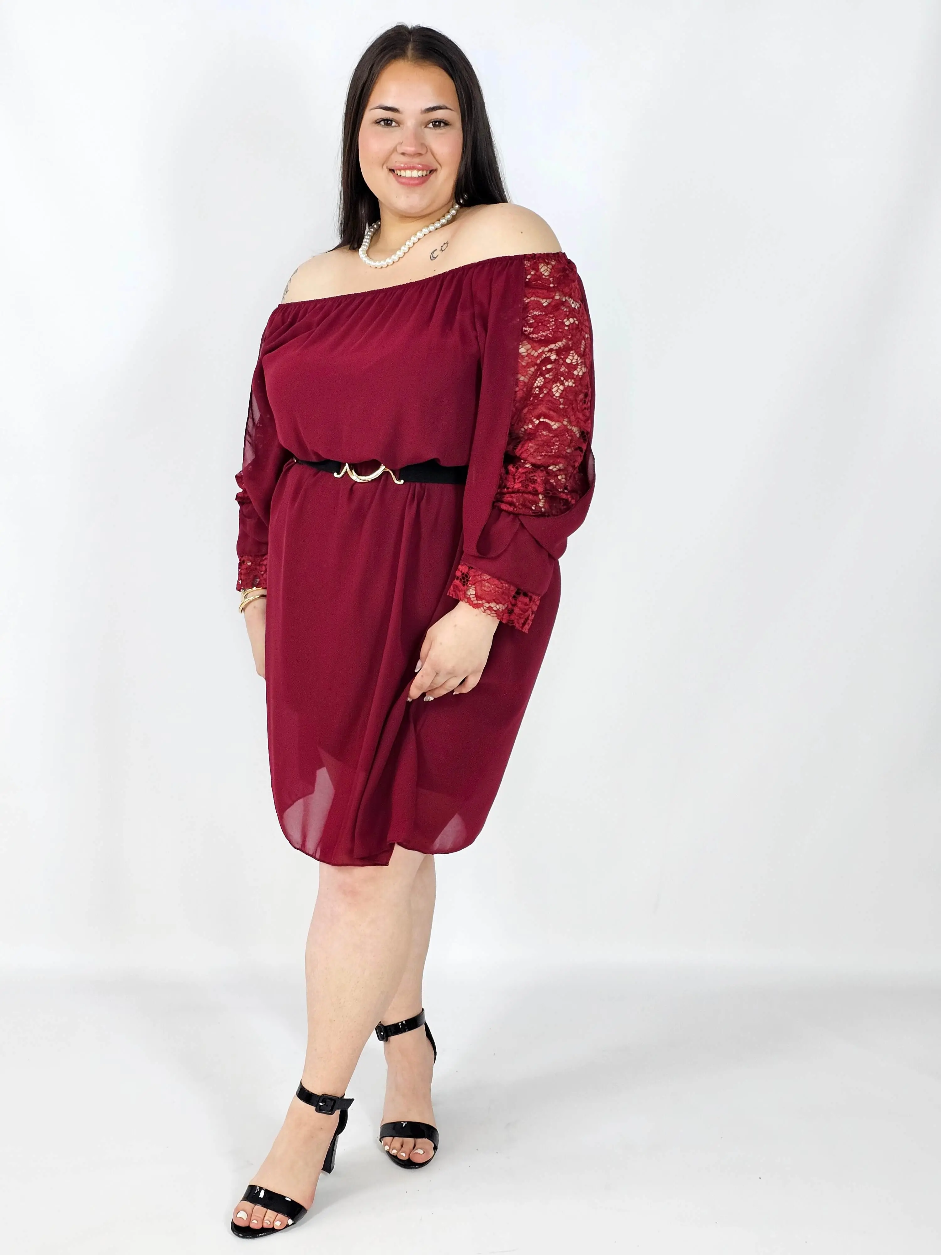 Sukienka Plus Size z koronkowymi rękawami - Hiszpanka - Image 7