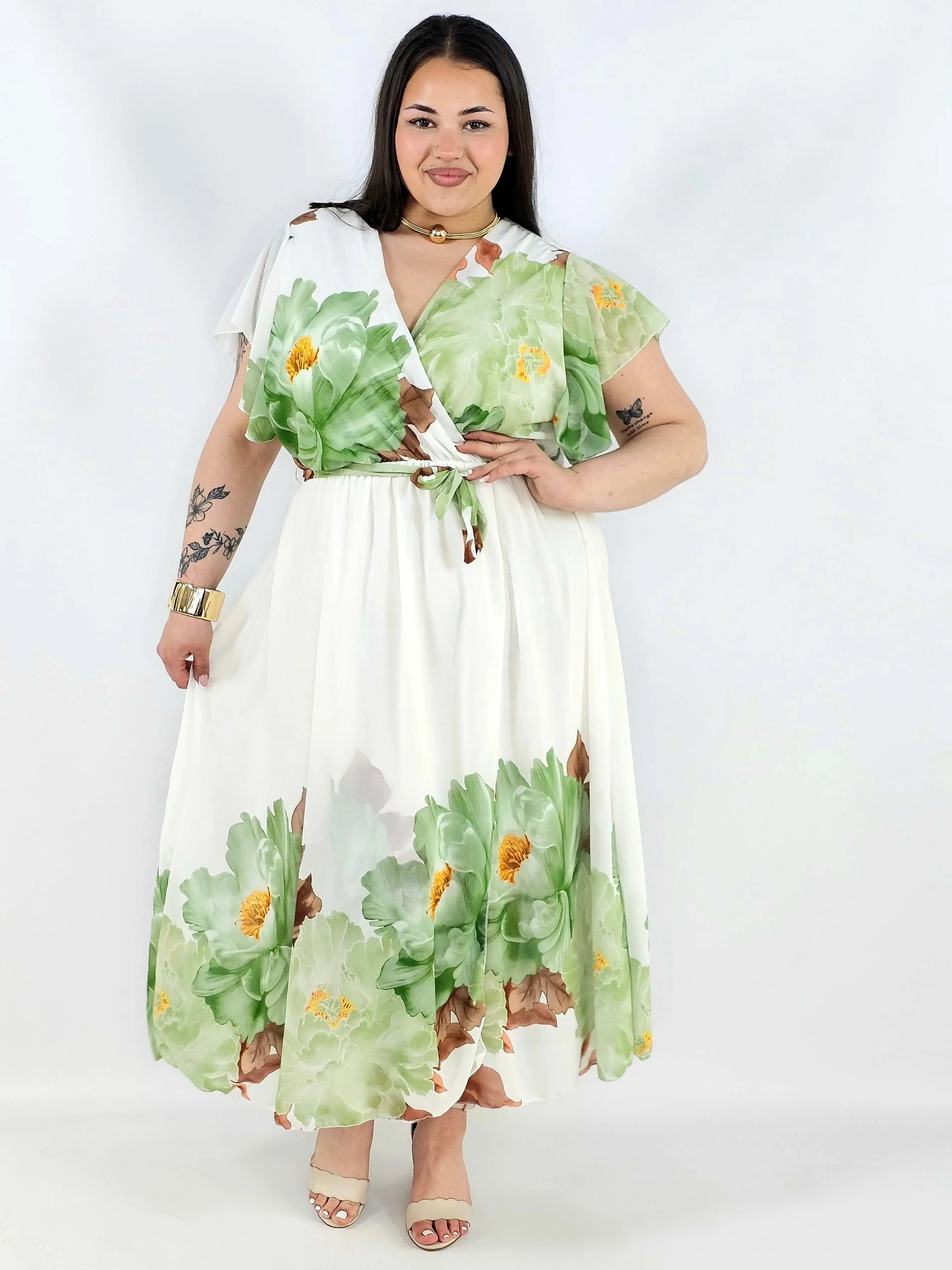 Sukienka plus size kopertowa XXL – elegancka i zwiewna propozycja na komunię i wesele - Image 5