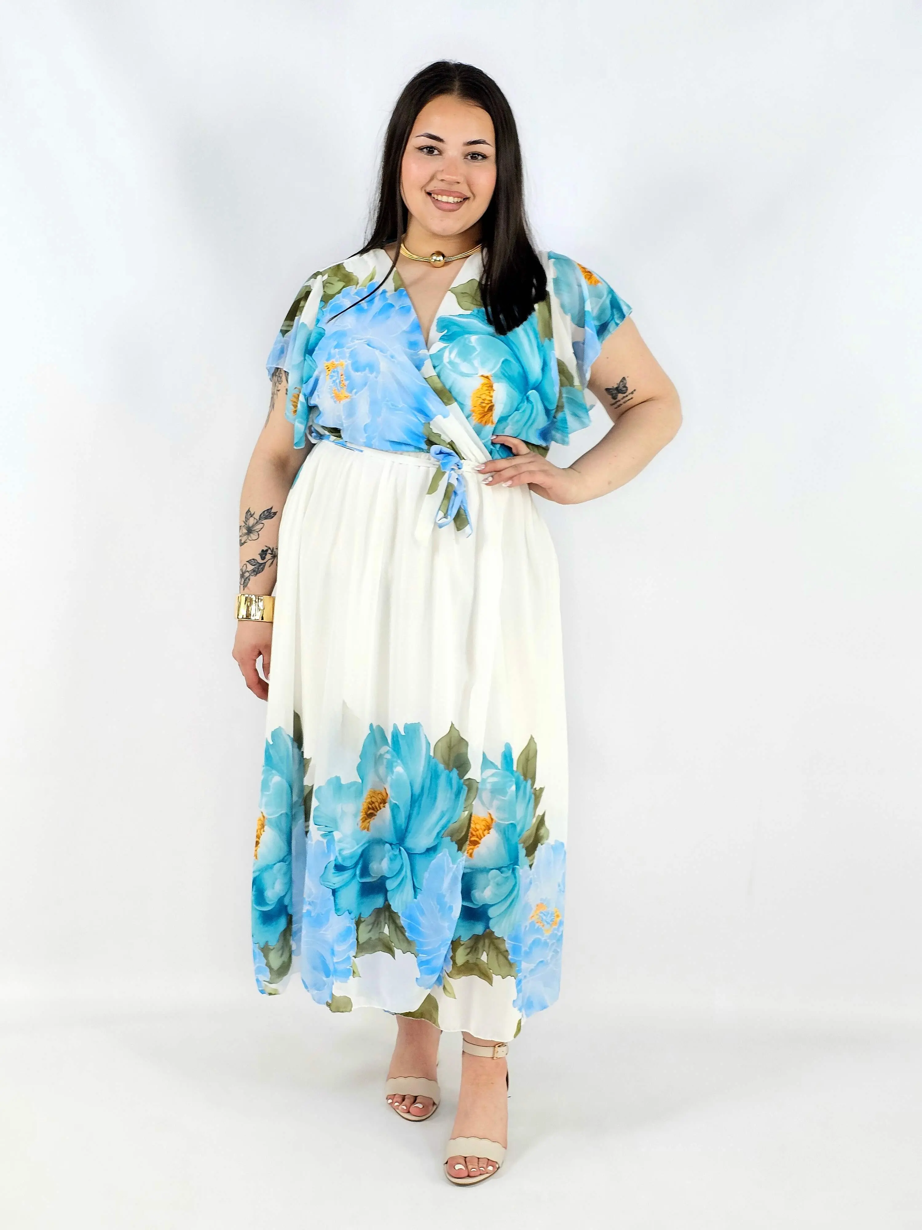 Sukienka plus size kopertowa XXL – elegancka i zwiewna propozycja na komunię i wesele - Image 3