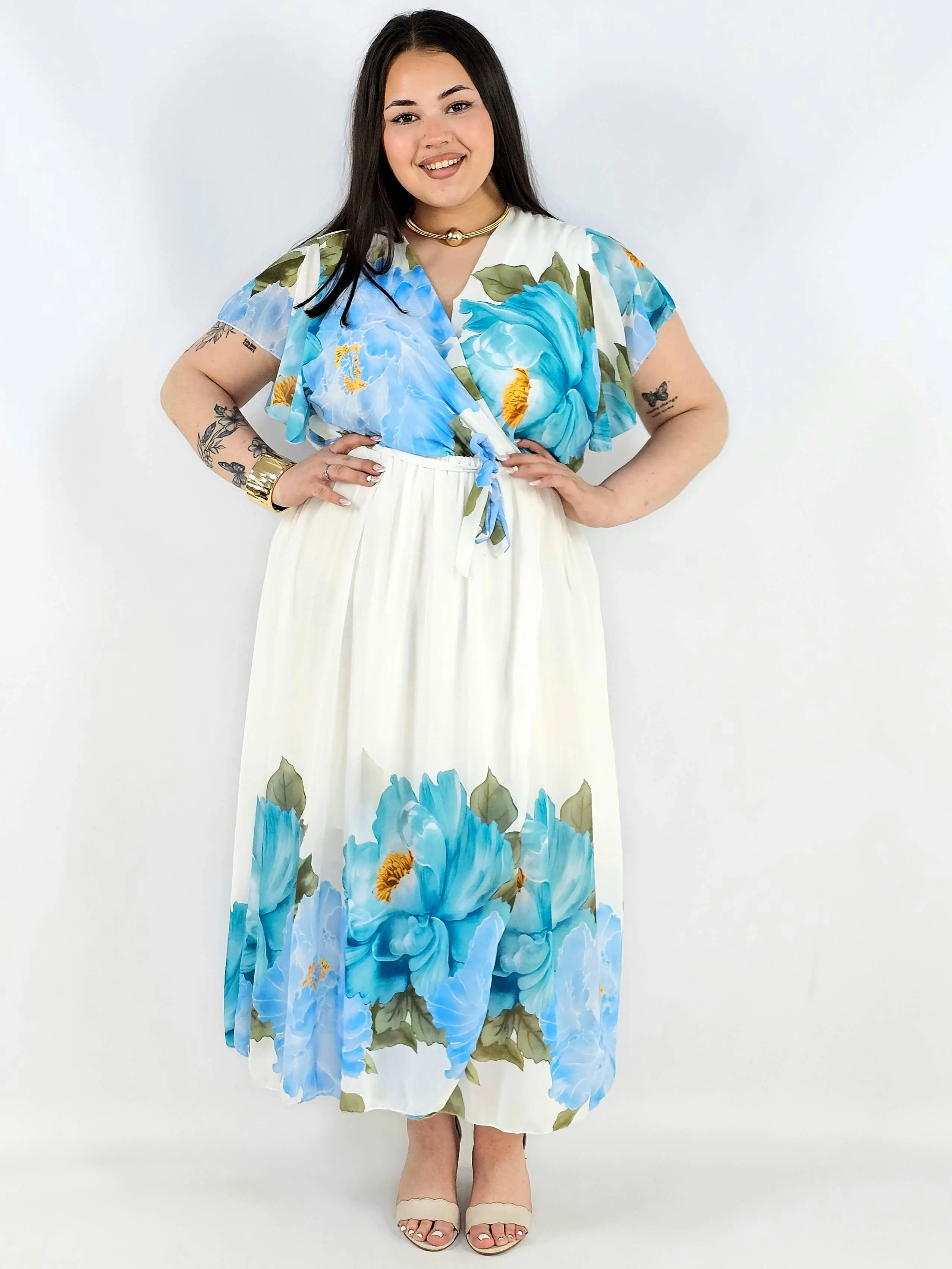 Sukienka plus size kopertowa XXL – elegancka i zwiewna propozycja na komunię i wesele - Image 6