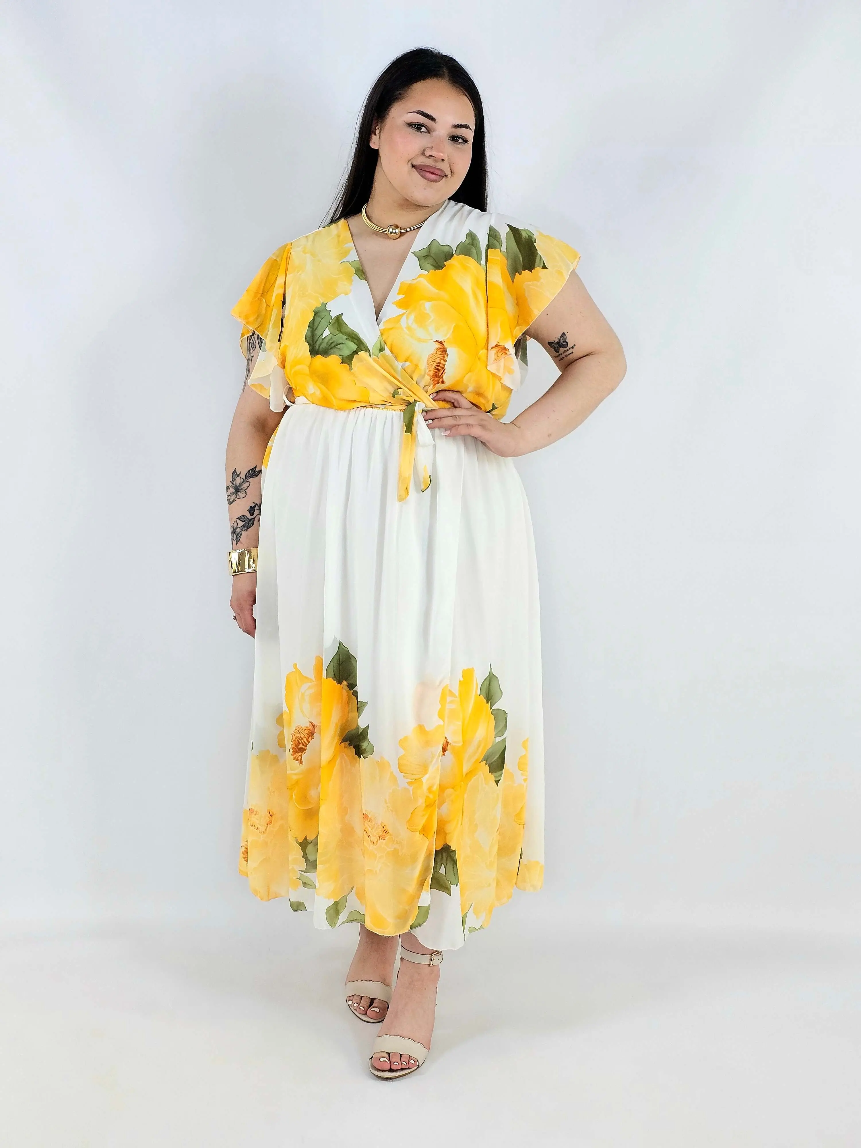Sukienka plus size kopertowa XXL – elegancka i zwiewna propozycja na komunię i wesele - Image 2