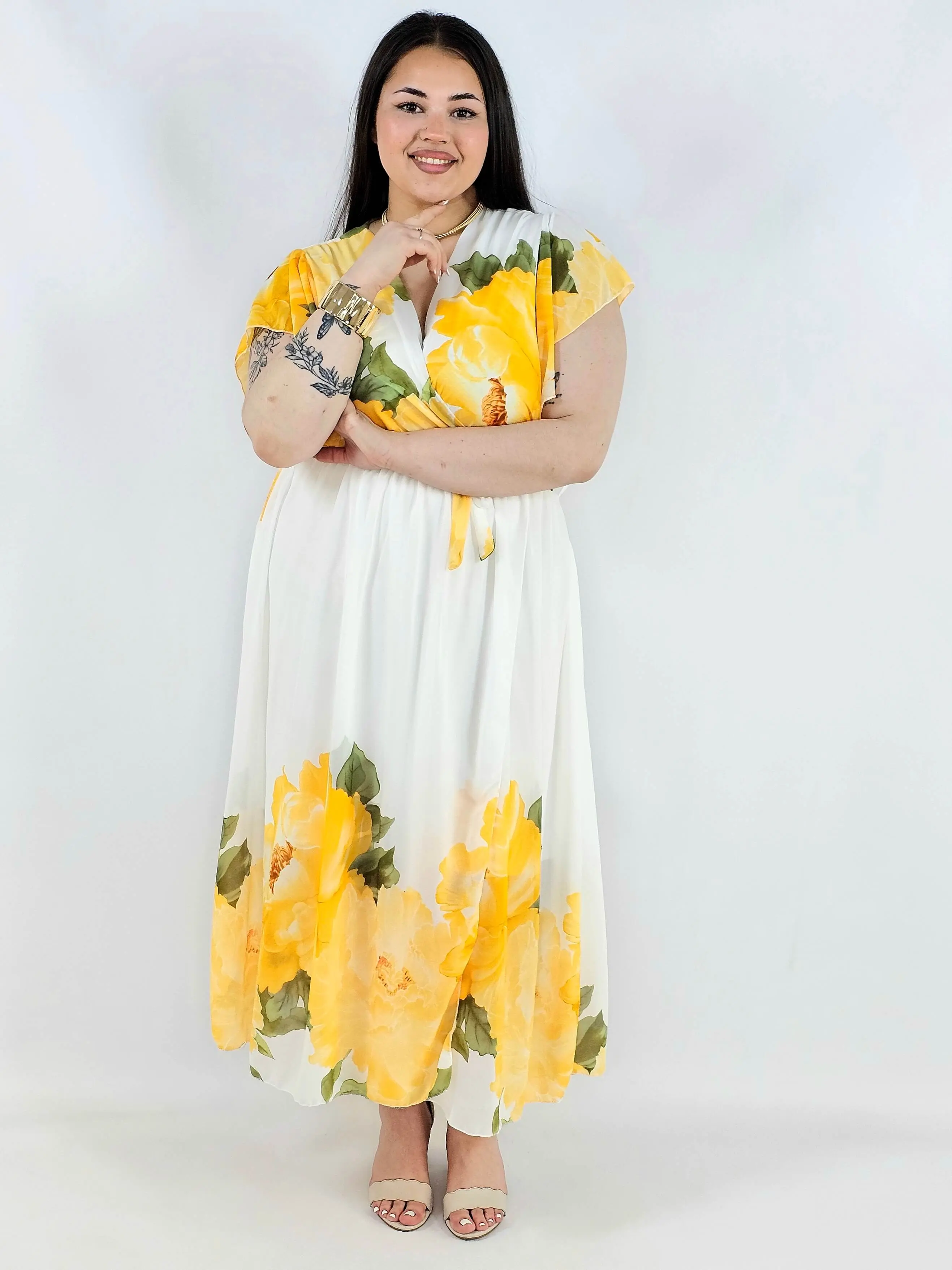 Sukienka plus size kopertowa XXL – elegancka i zwiewna propozycja na komunię i wesele - Image 3