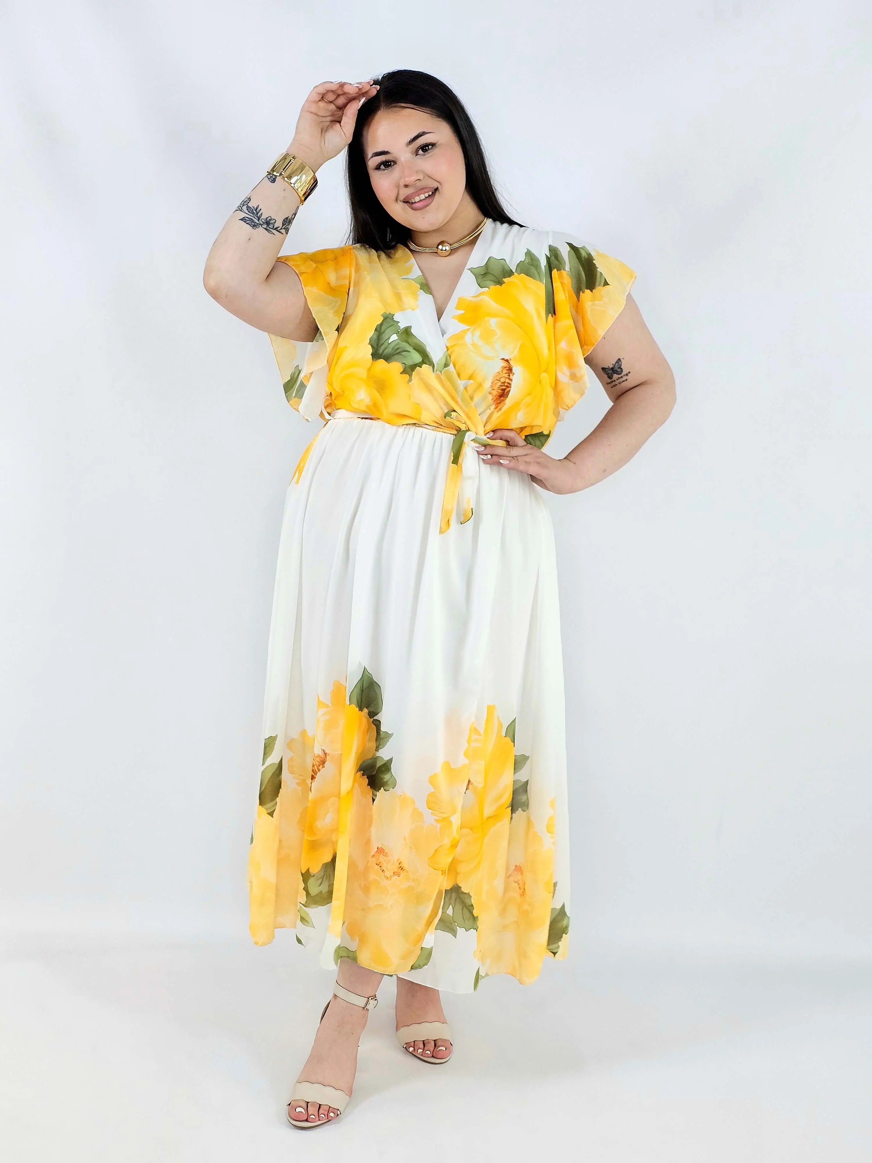 Sukienka plus size kopertowa XXL – elegancka i zwiewna propozycja na komunię i wesele - Image 5