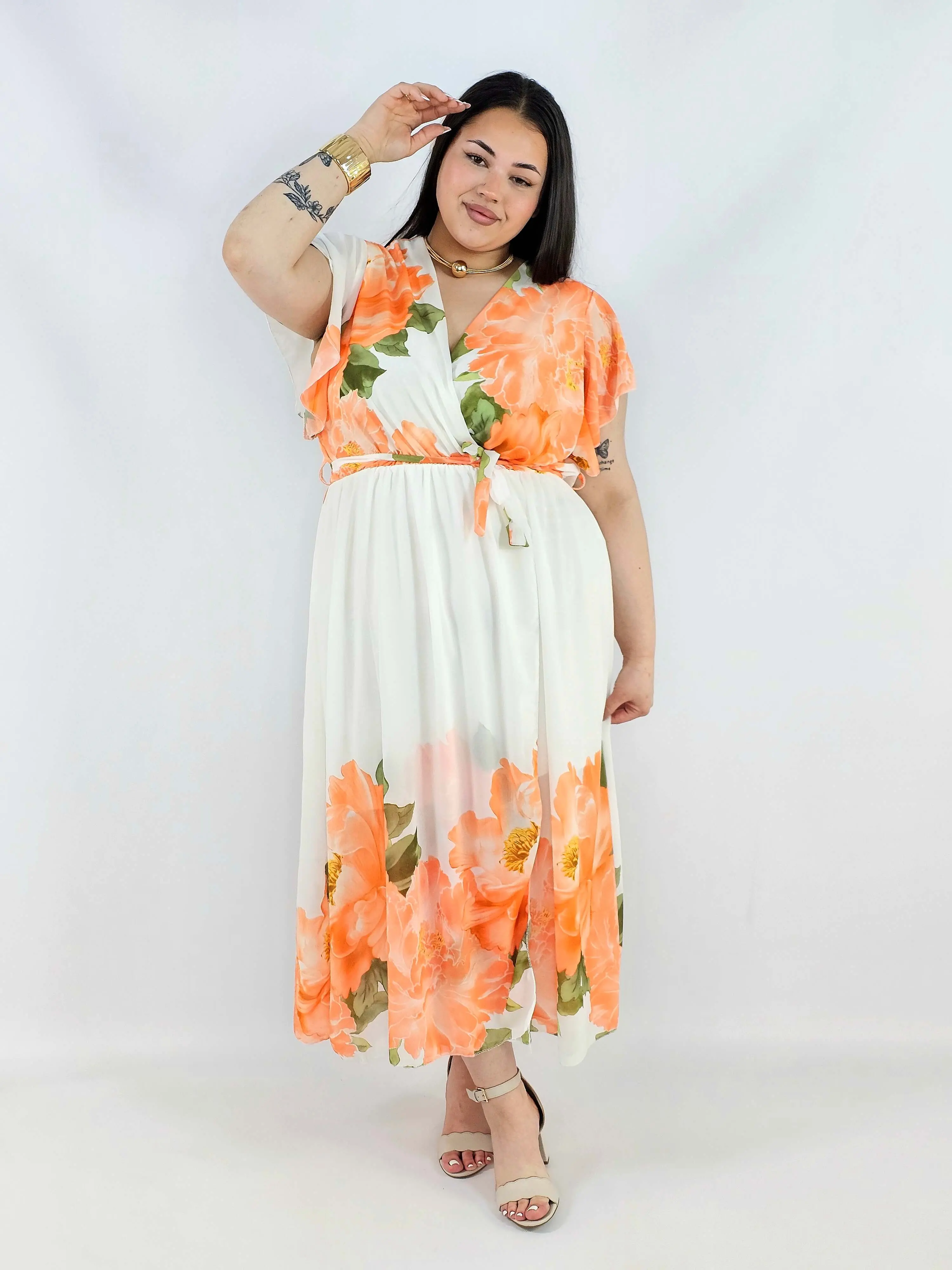 Sukienka plus size kopertowa XXL – elegancka i zwiewna propozycja na komunię i wesele - Image 3