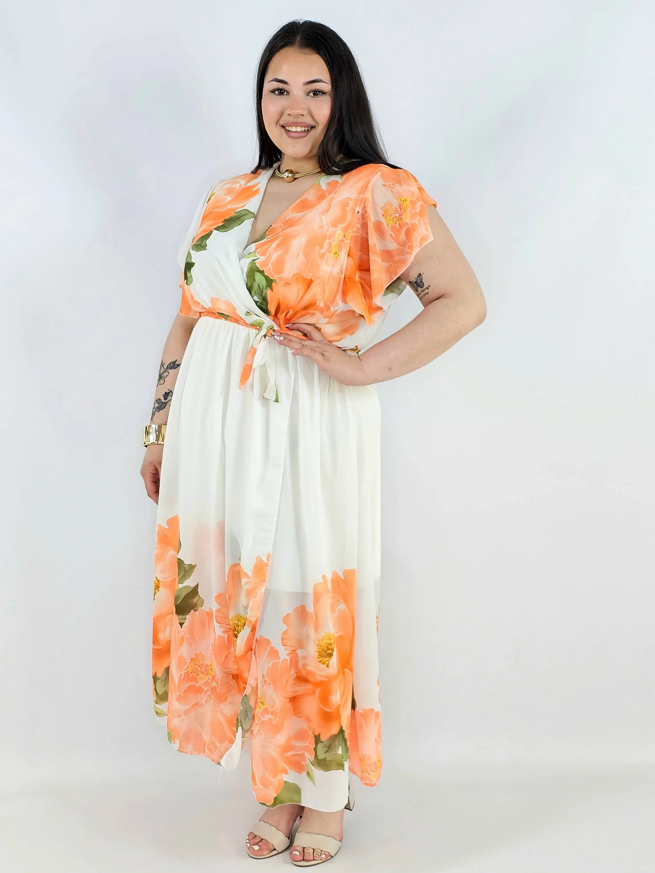 Sukienka plus size kopertowa XXL – elegancka i zwiewna propozycja na komunię i wesele - Image 5