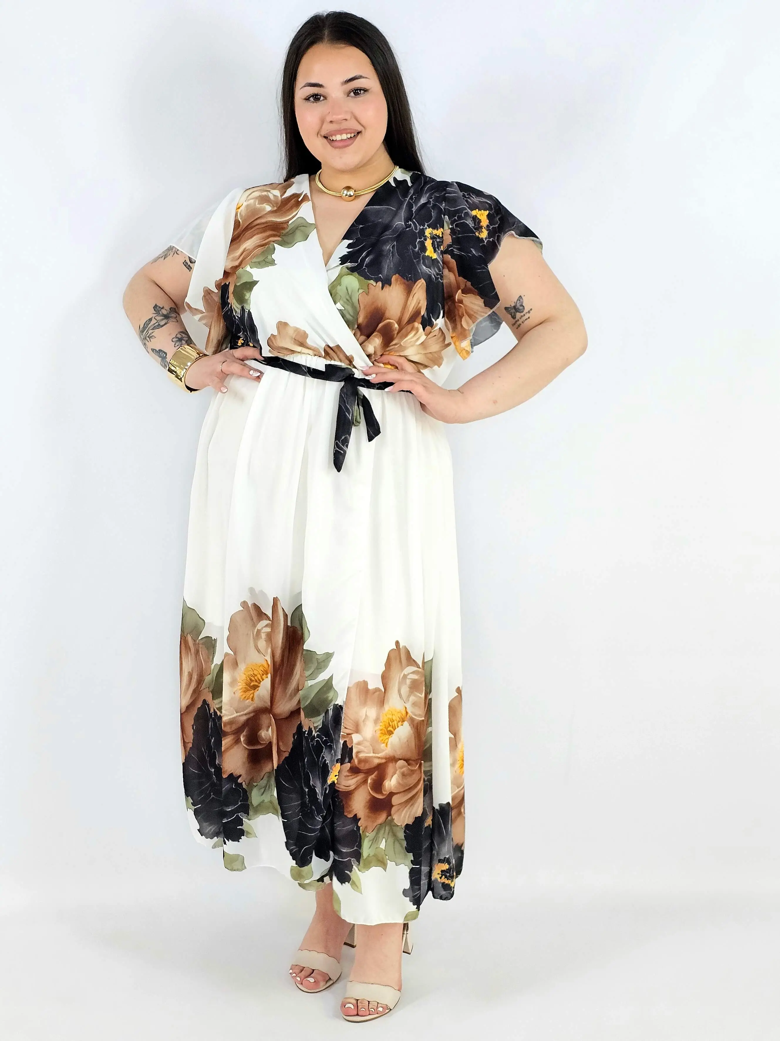 Sukienka plus size kopertowa XXL – elegancka i zwiewna propozycja na komunię i wesele - Image 2