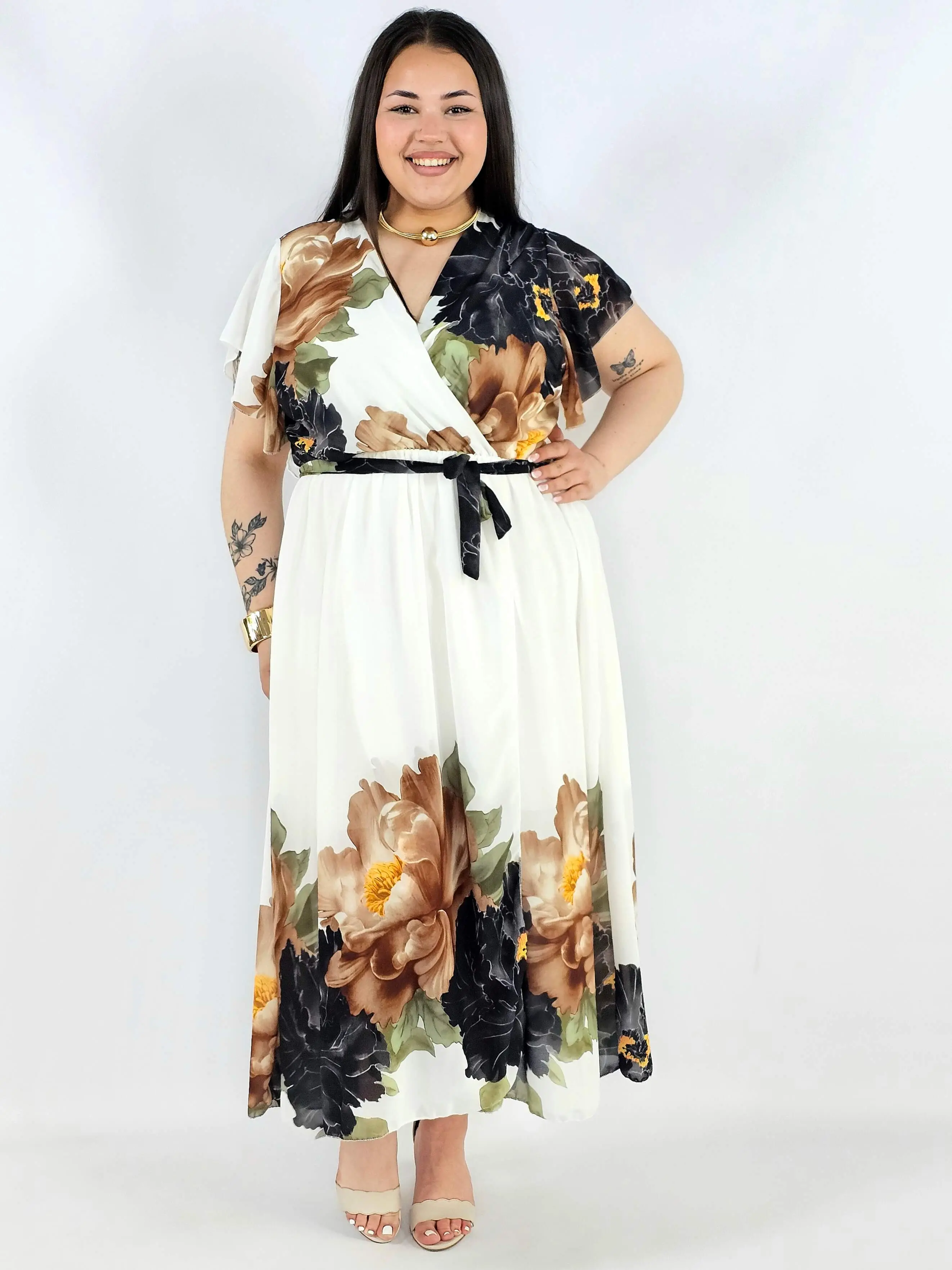 Sukienka plus size kopertowa XXL – elegancka i zwiewna propozycja na komunię i wesele - Image 6