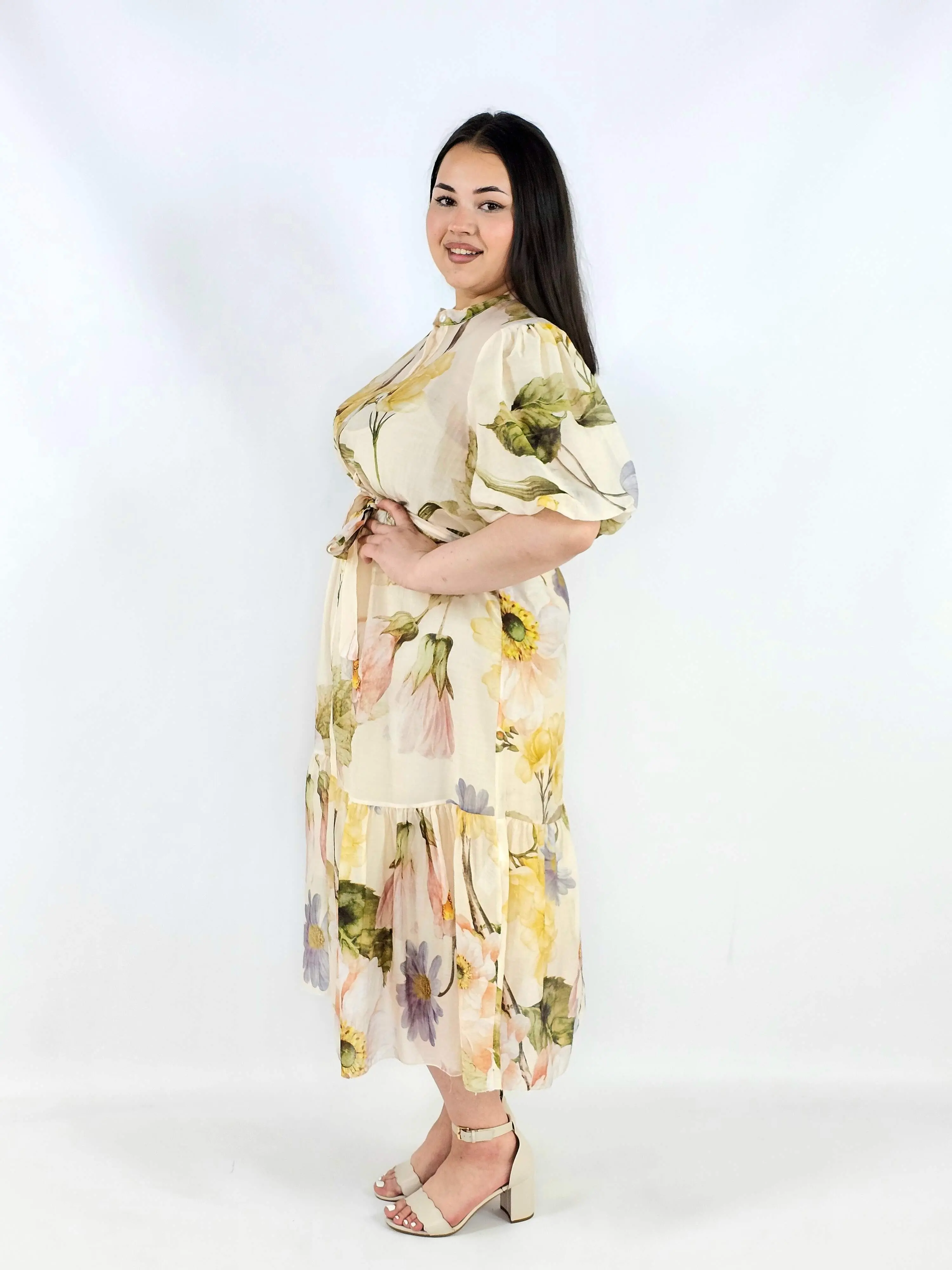 Sukienka plus size koszulowa w kwiaty XXL – elegancja i lekkość na komunię i wesele - Image 22