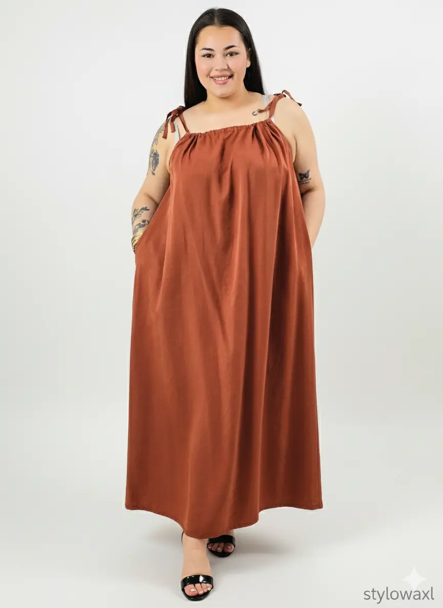 Sukienka plus size maxi na ramiączkach – lekka, zwiewna i wygodna XXL