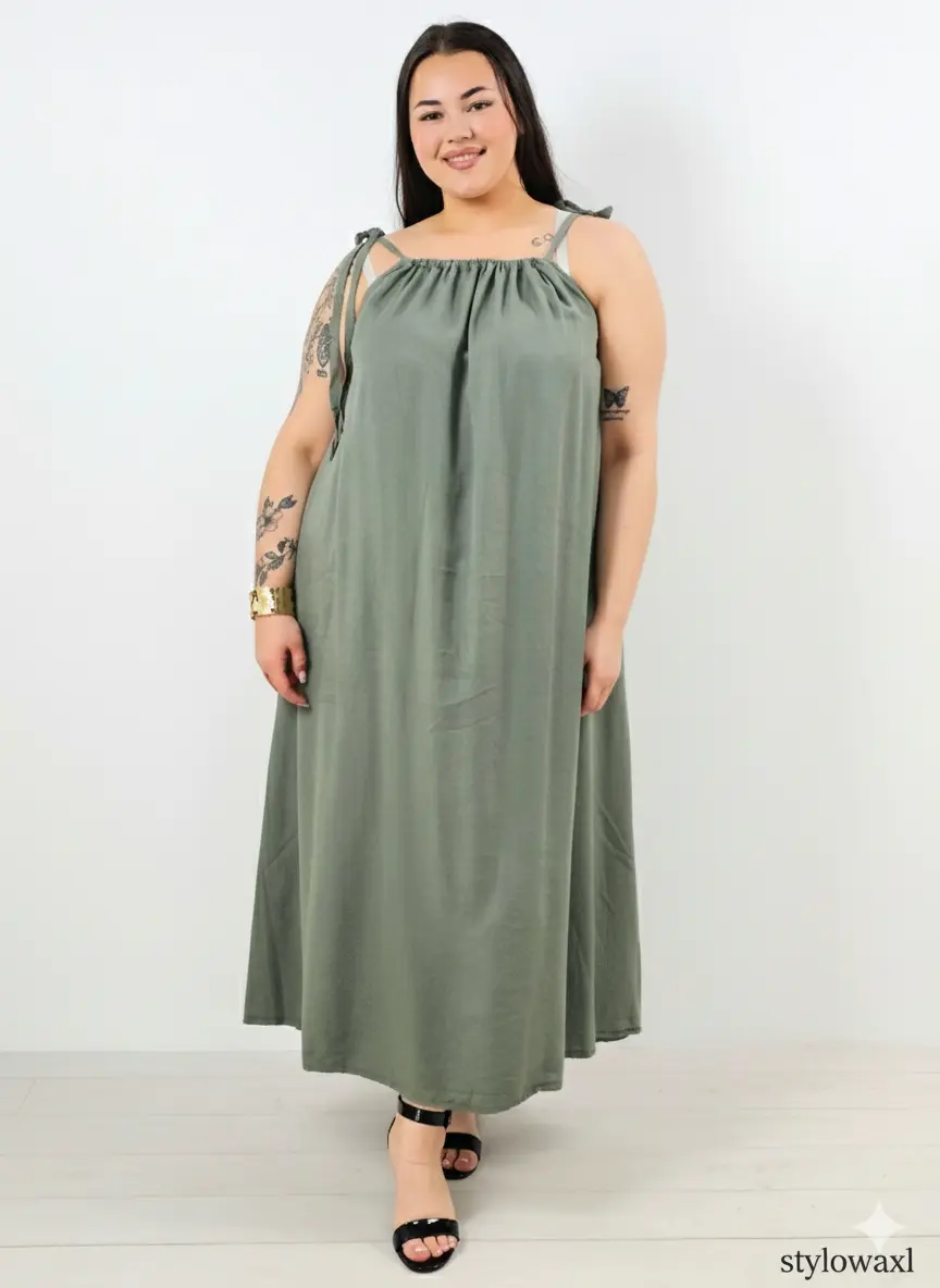 Sukienka plus size maxi na ramiączkach – lekka, zwiewna i wygodna XXL - Image 10