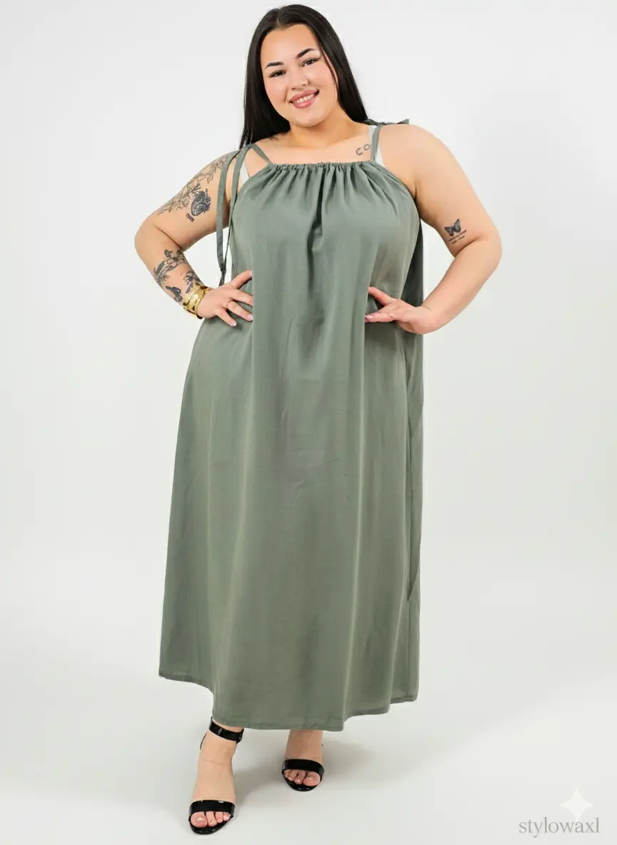 Sukienka plus size maxi na ramiączkach – lekka, zwiewna i wygodna XXL - Image 11