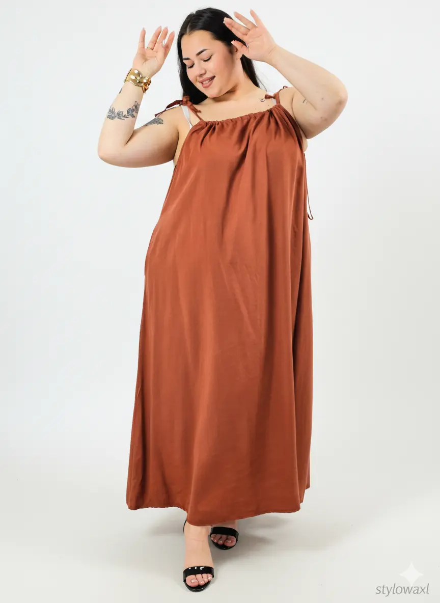 Sukienka plus size maxi na ramiączkach – lekka, zwiewna i wygodna XXL - Image 12
