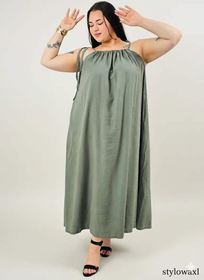 Sukienka plus size maxi na ramiączkach – lekka, zwiewna i wygodna XXL - Image 2