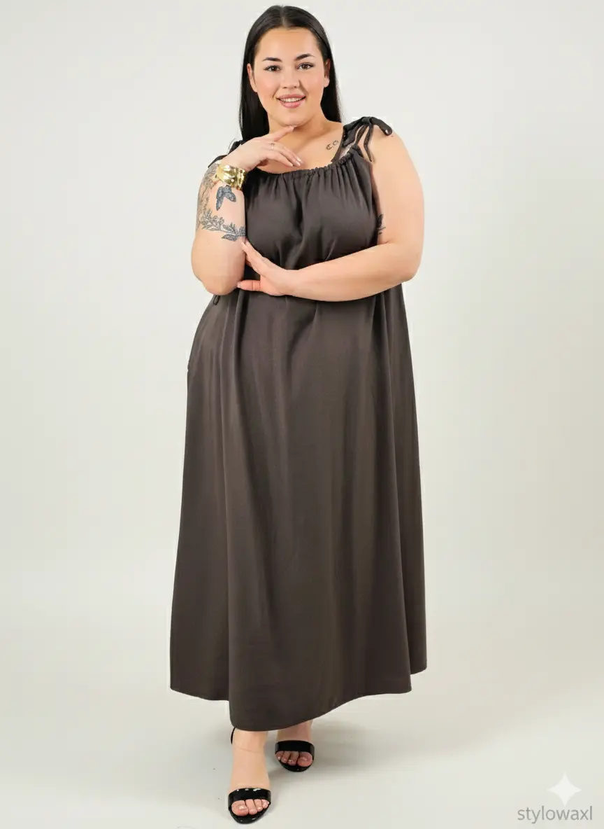 Sukienka plus size maxi na ramiączkach – lekka, zwiewna i wygodna XXL - Image 8
