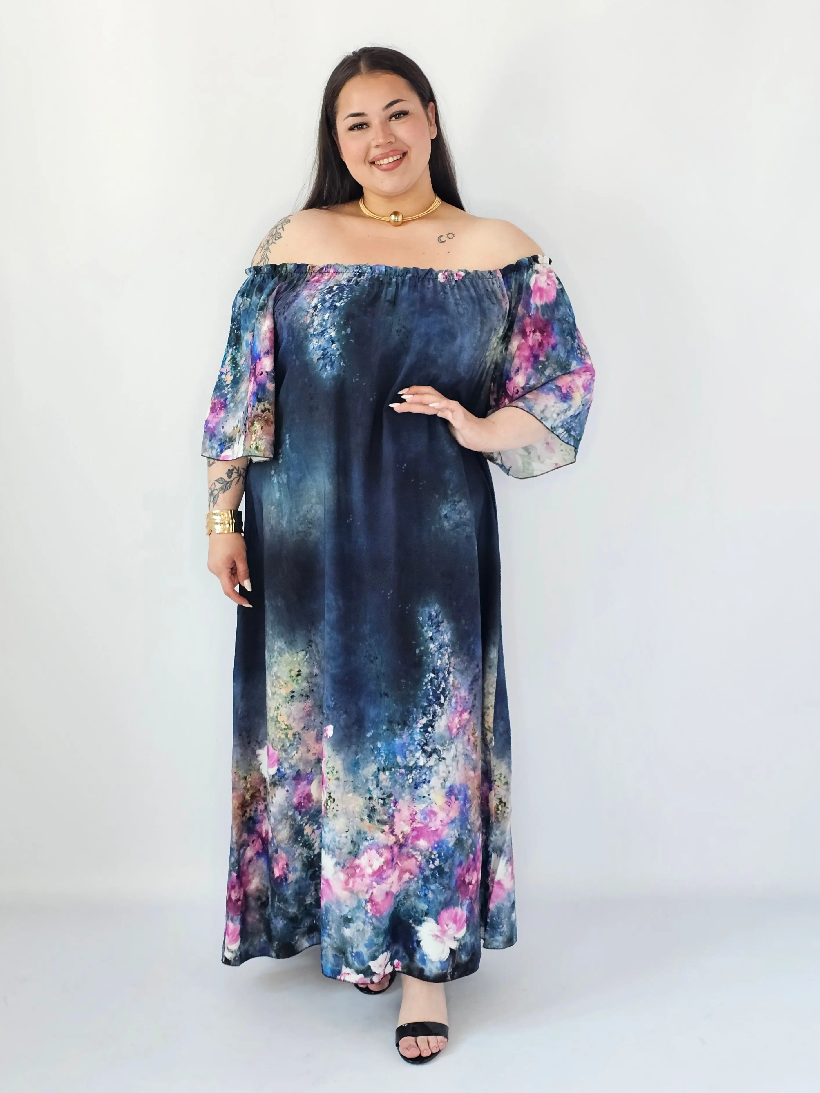 Sukienka Plus Size Maxi Z Artystycznym Printem – Lekka, Zwiewna I Wyjątkowa Stylowa XL - Image 2