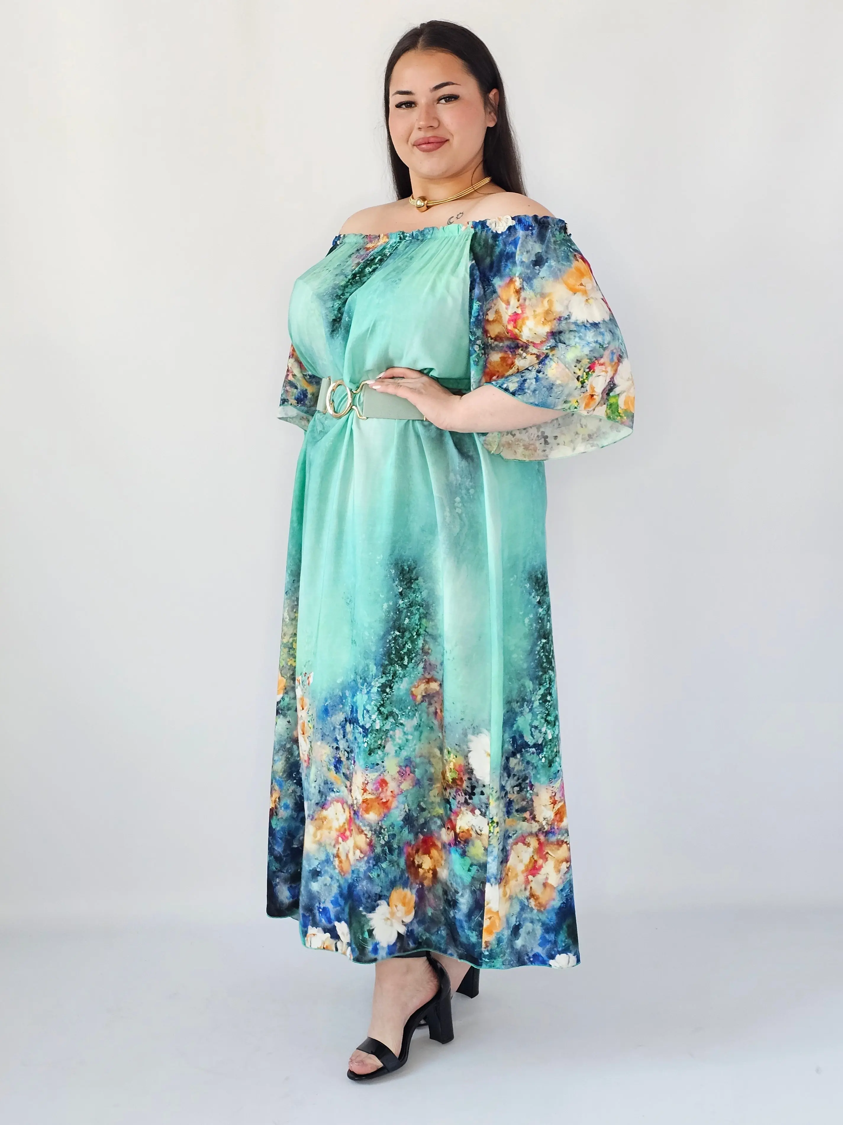 Sukienka Plus Size Maxi Z Artystycznym Printem – Lekka, Zwiewna I Wyjątkowa Stylowa XL - Image 5