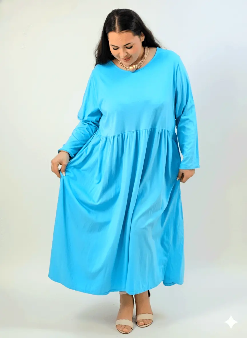 Sukienka plus size maxi z odcięciem pod biustem i luźnym dołem