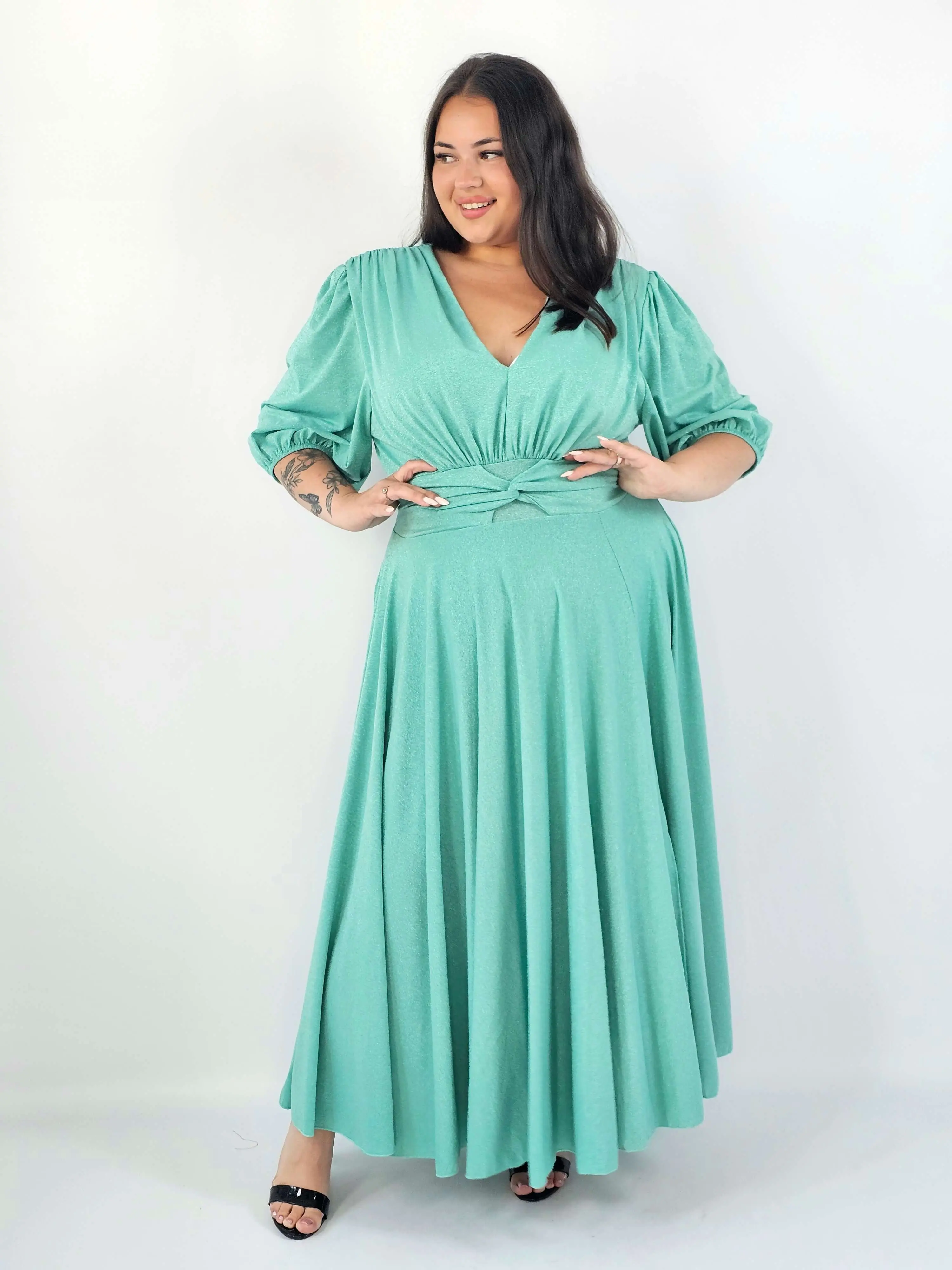 Sukienka plus size maxi z połyskiem XXL – elegancka sukienka wieczorowa - Image 22