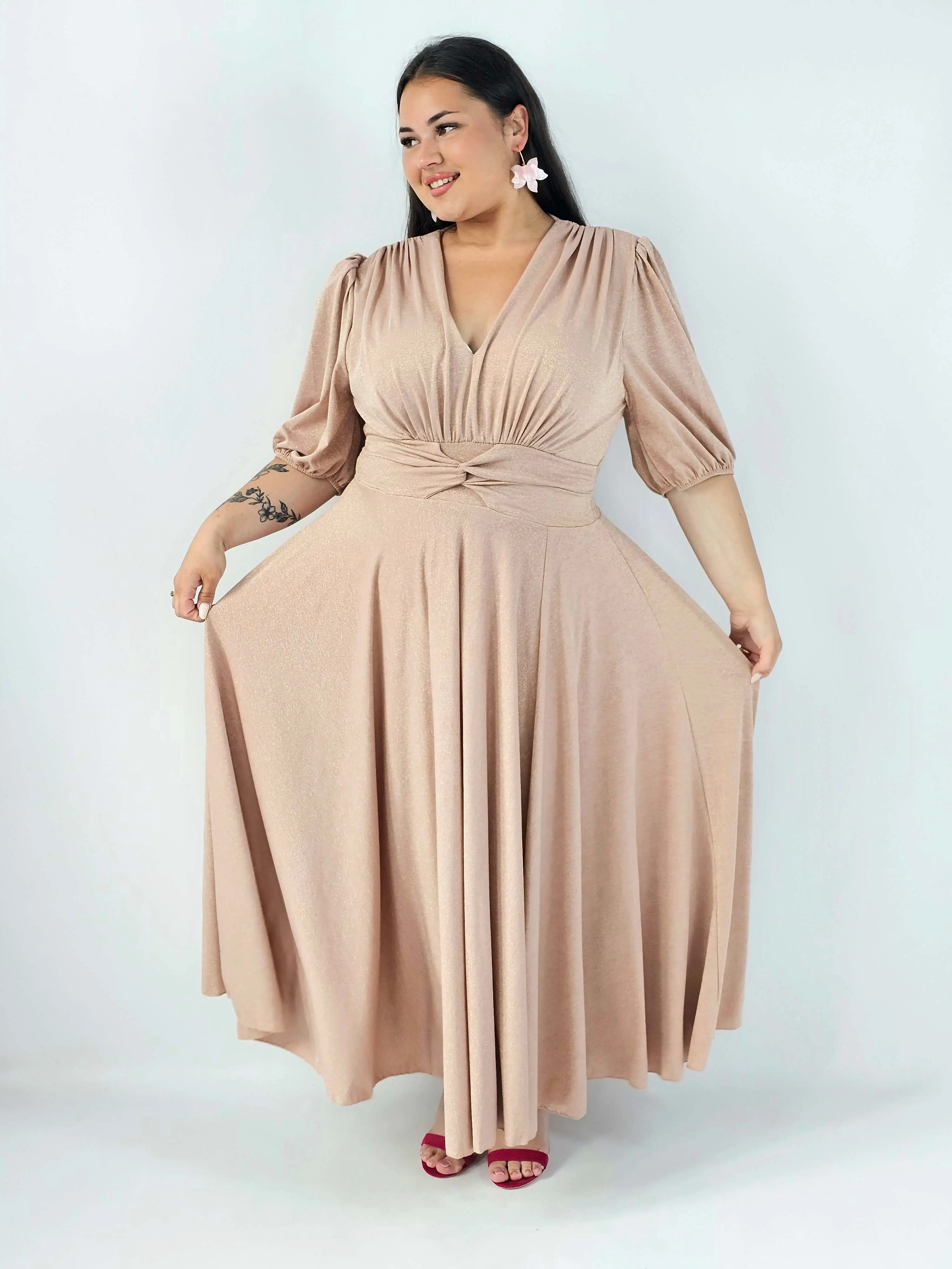 Sukienka plus size maxi z połyskiem XXL – elegancka sukienka wieczorowa - Image 5