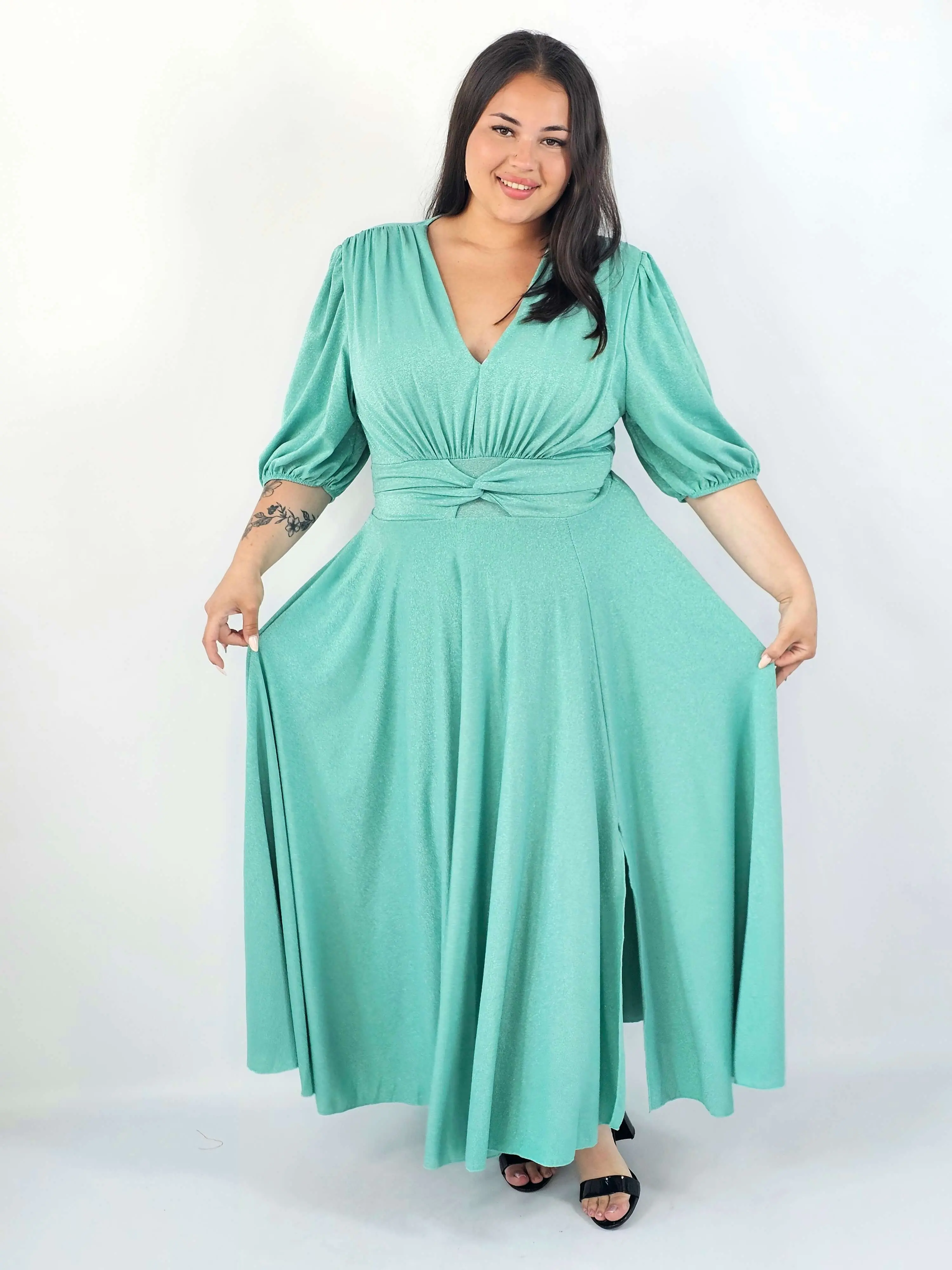 Sukienka plus size maxi z połyskiem XXL – elegancka sukienka wieczorowa - Image 9