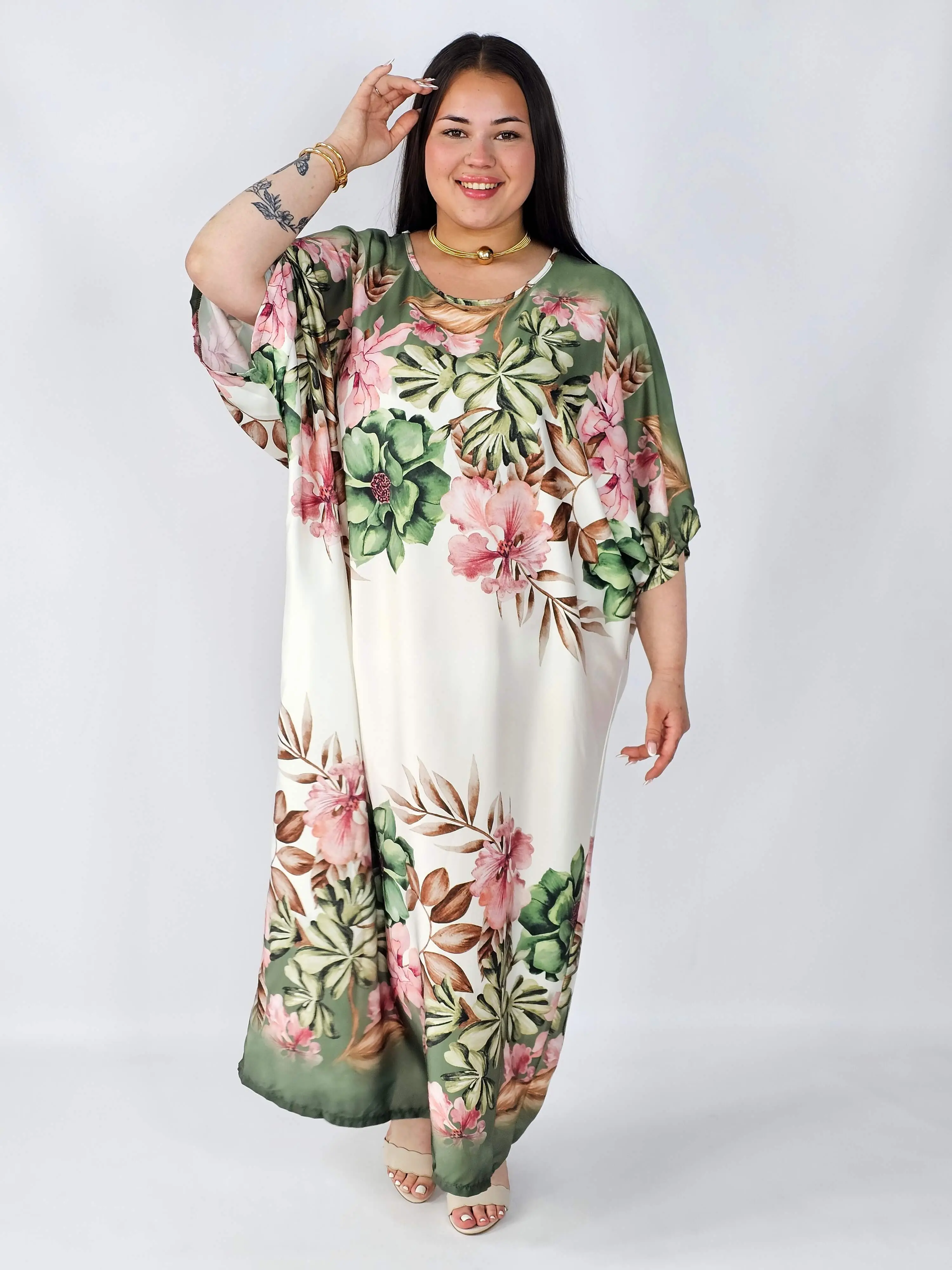 Sukienka plus size satynowa – elegancka sukienka XXL z połyskiem - Image 15