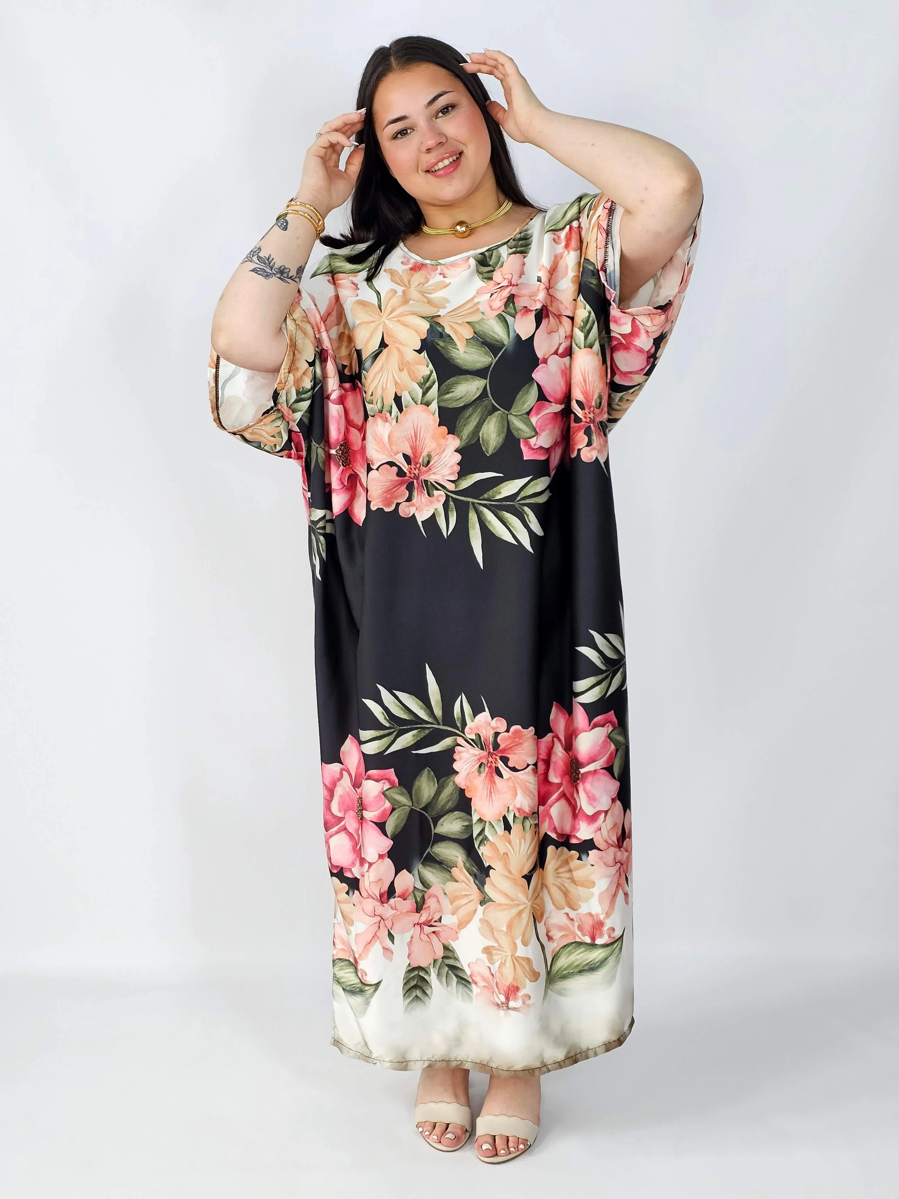 Sukienka plus size satynowa – elegancka sukienka XXL z połyskiem - Image 18