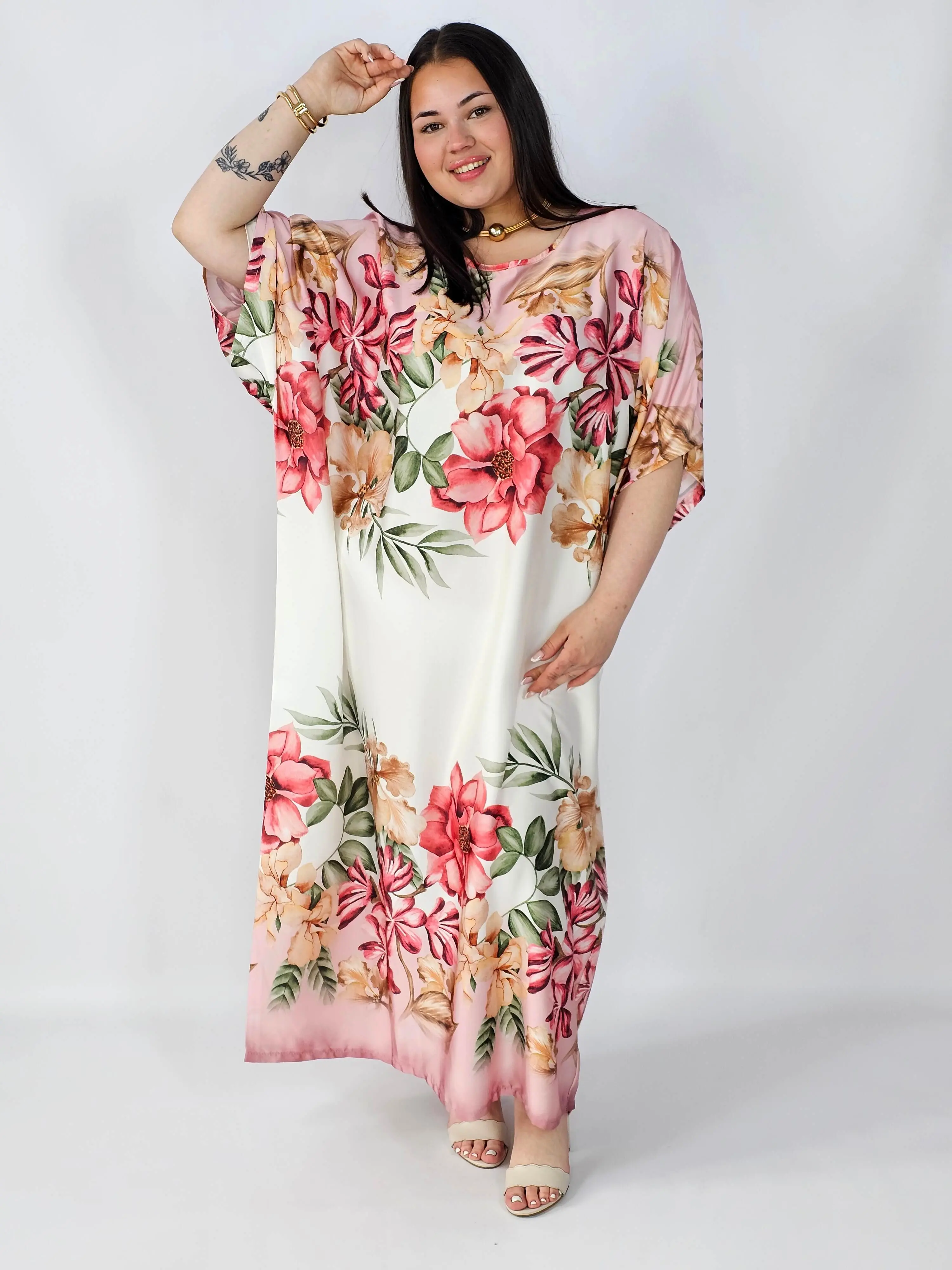 Sukienka plus size satynowa – elegancka sukienka XXL z połyskiem - Image 6