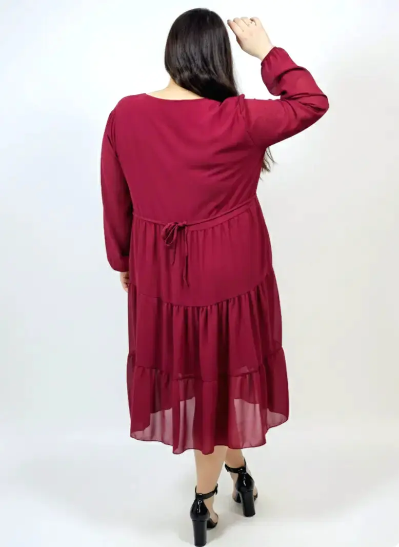 Sukienka plus size szyfonowa z falbanami – lekka i kobieca XXL - Image 3
