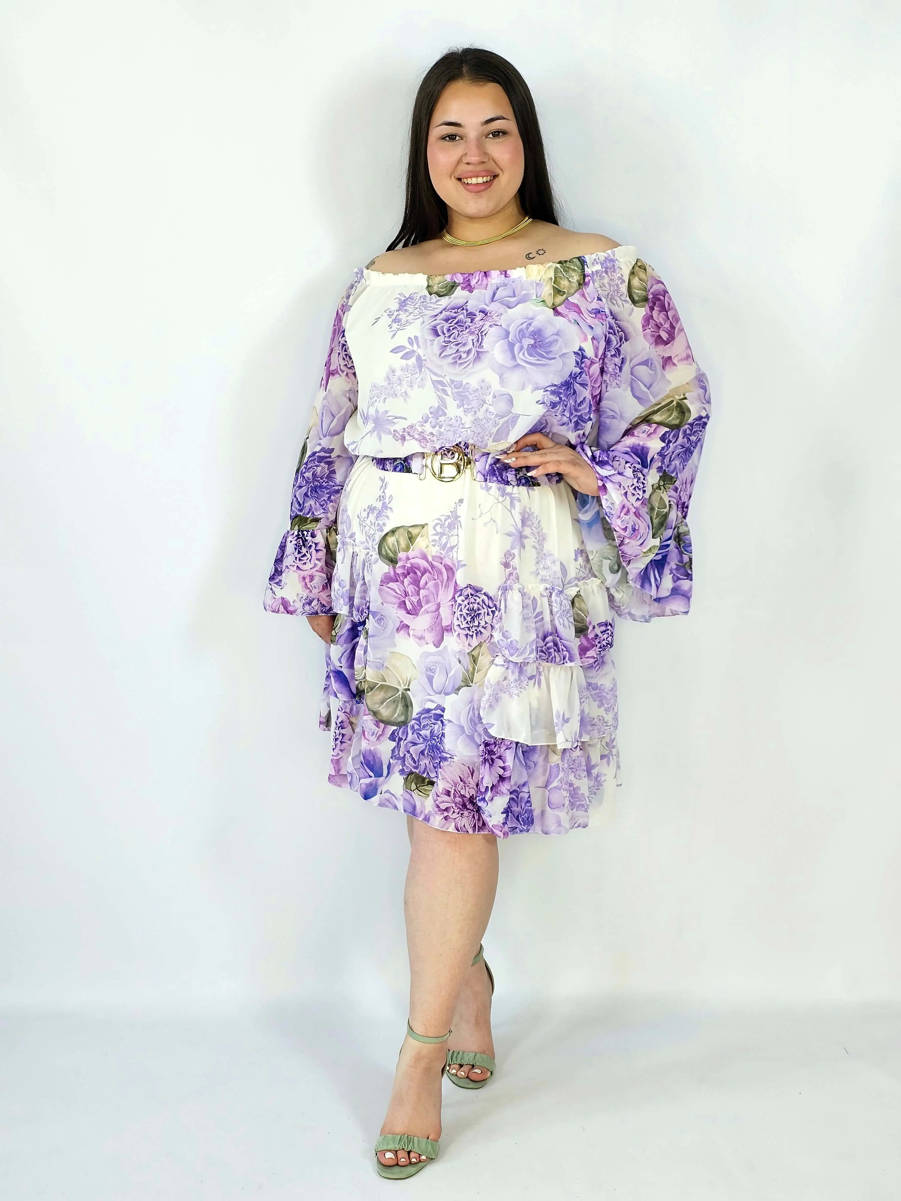 Sukienka plus size w kwiatowy wzór z falbaną – lekka i kobieca stylizacja XXL - Image 12