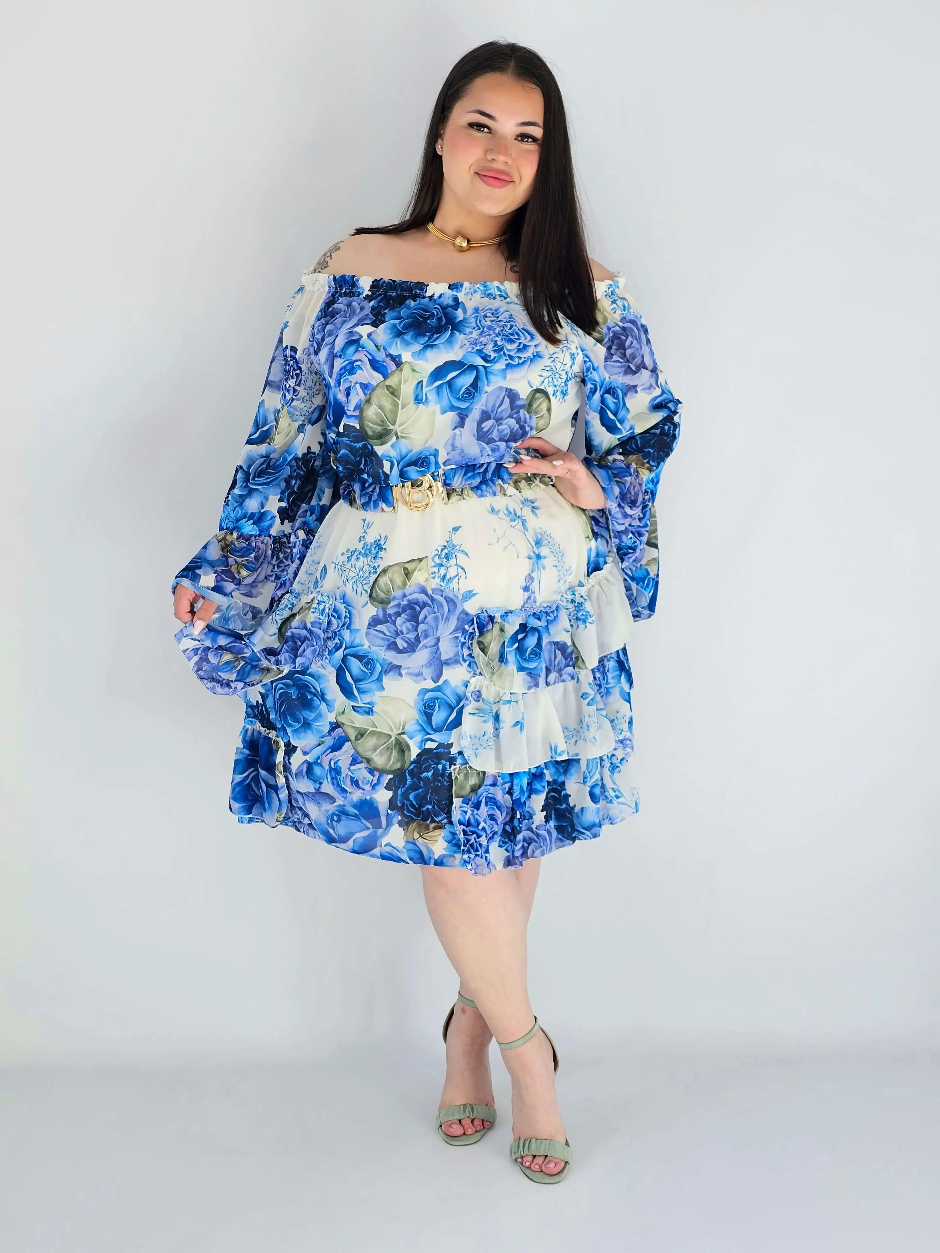 Sukienka plus size w kwiatowy wzór z falbaną – lekka i kobieca stylizacja XXL - Image 18