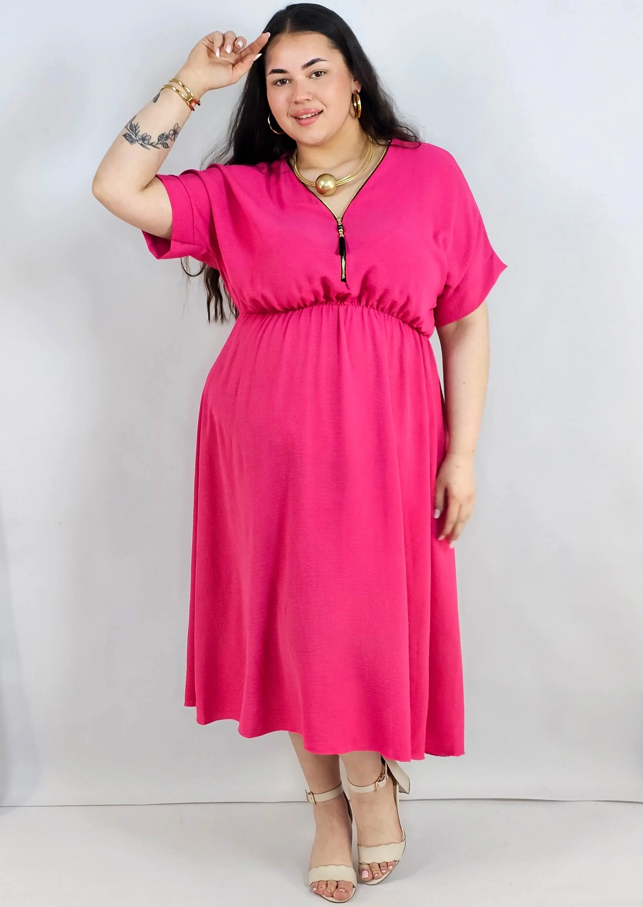 Sukienka plus size z zamkiem – elegancka sukienka damska XXL - Image 2