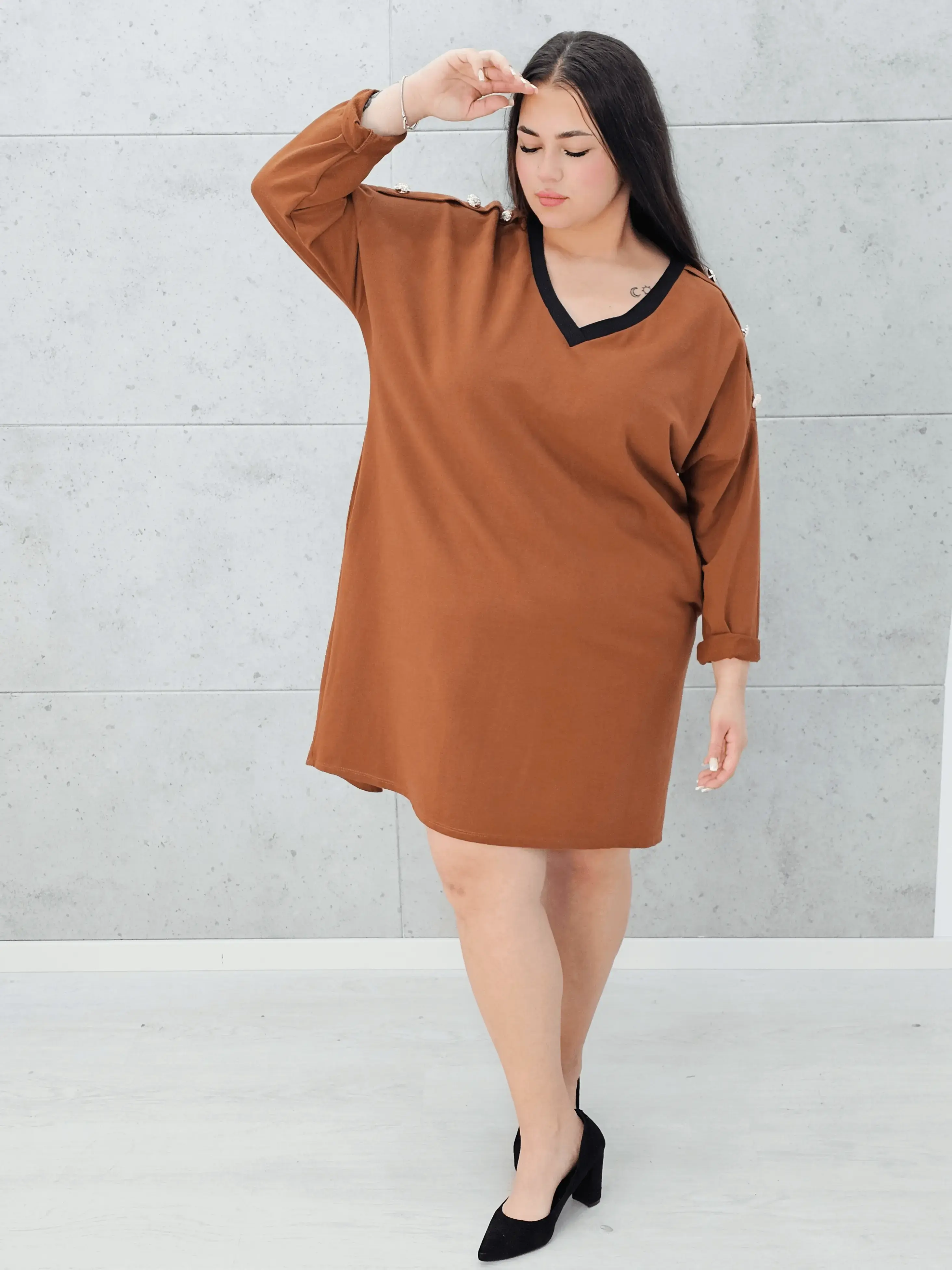 Sukienka z długim rękawem plus size - Image 4