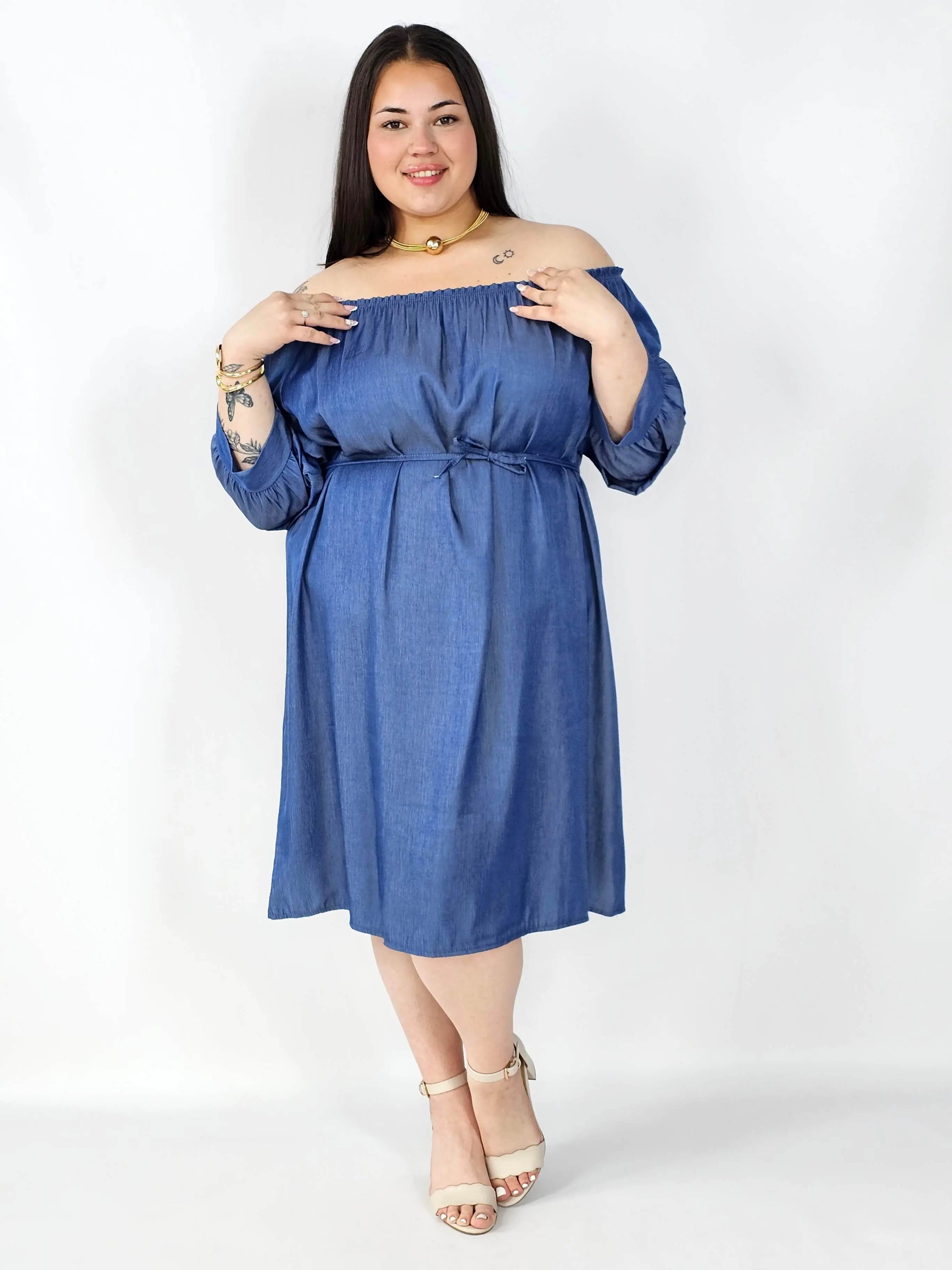 Sukienka Plus Size Hiszpanka Z Odkrytymi Ramionami – Styl I Wygoda Na Co Dzień - Image 5