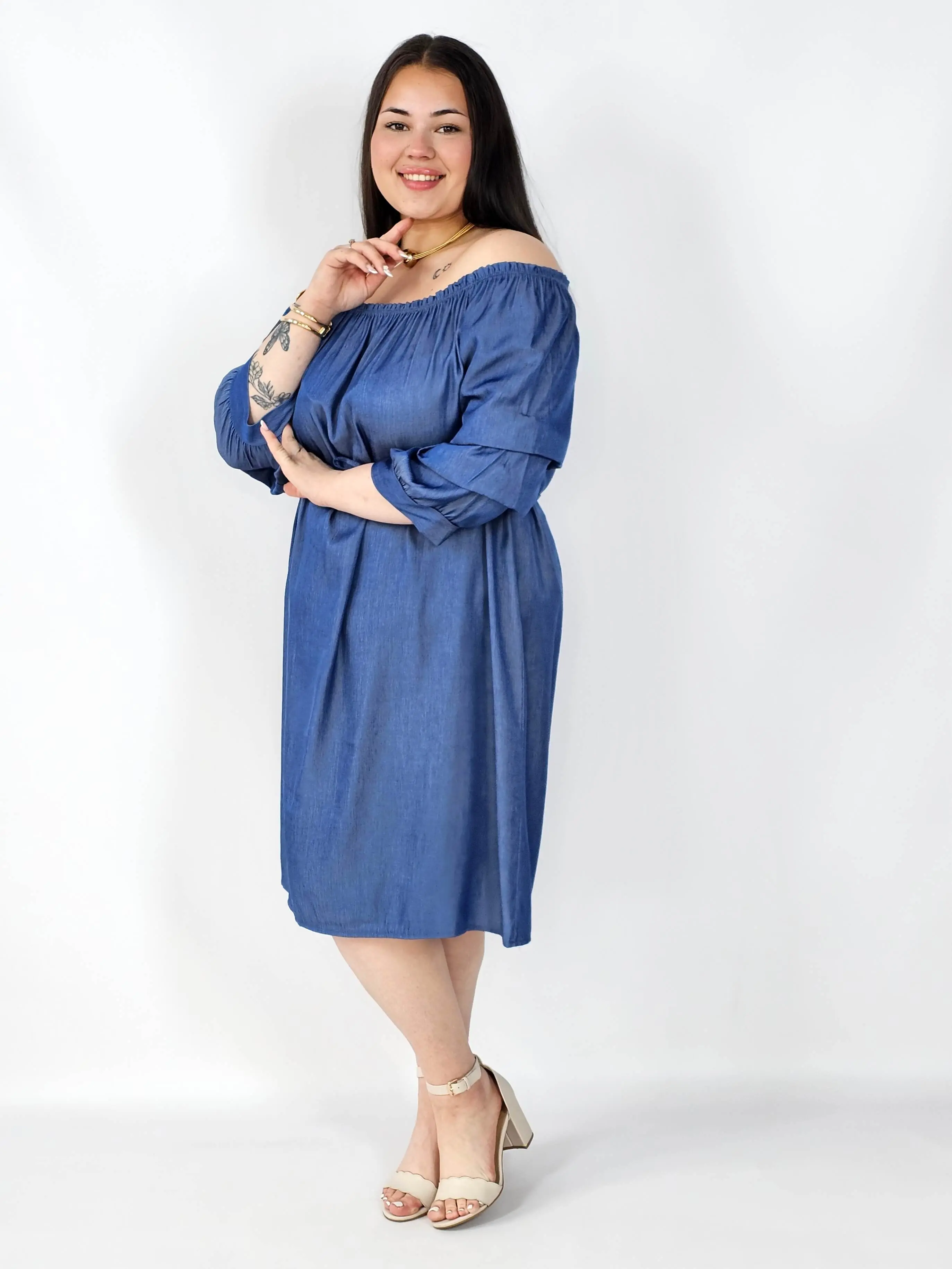 Sukienka Plus Size Hiszpanka Z Odkrytymi Ramionami – Styl I Wygoda Na Co Dzień - Image 6