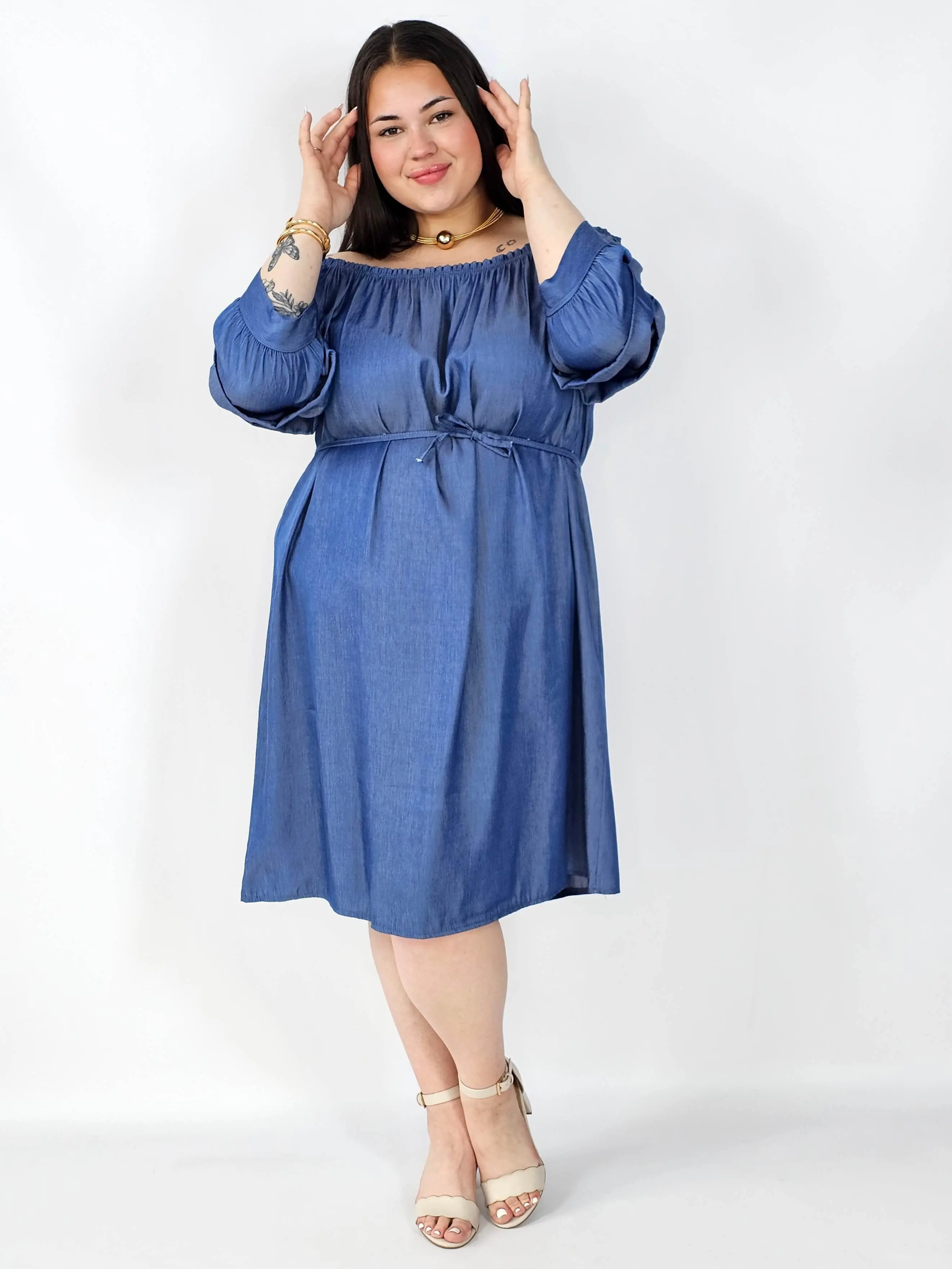 Sukienka Plus Size Hiszpanka Z Odkrytymi Ramionami – Styl I Wygoda Na Co Dzień - Image 7