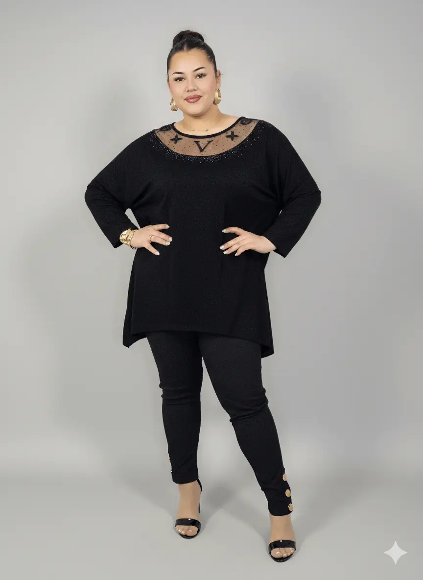 Tunika plus size z ozdobnym dekoltem – elegancka tunika XXL dla kobiet - Image 7